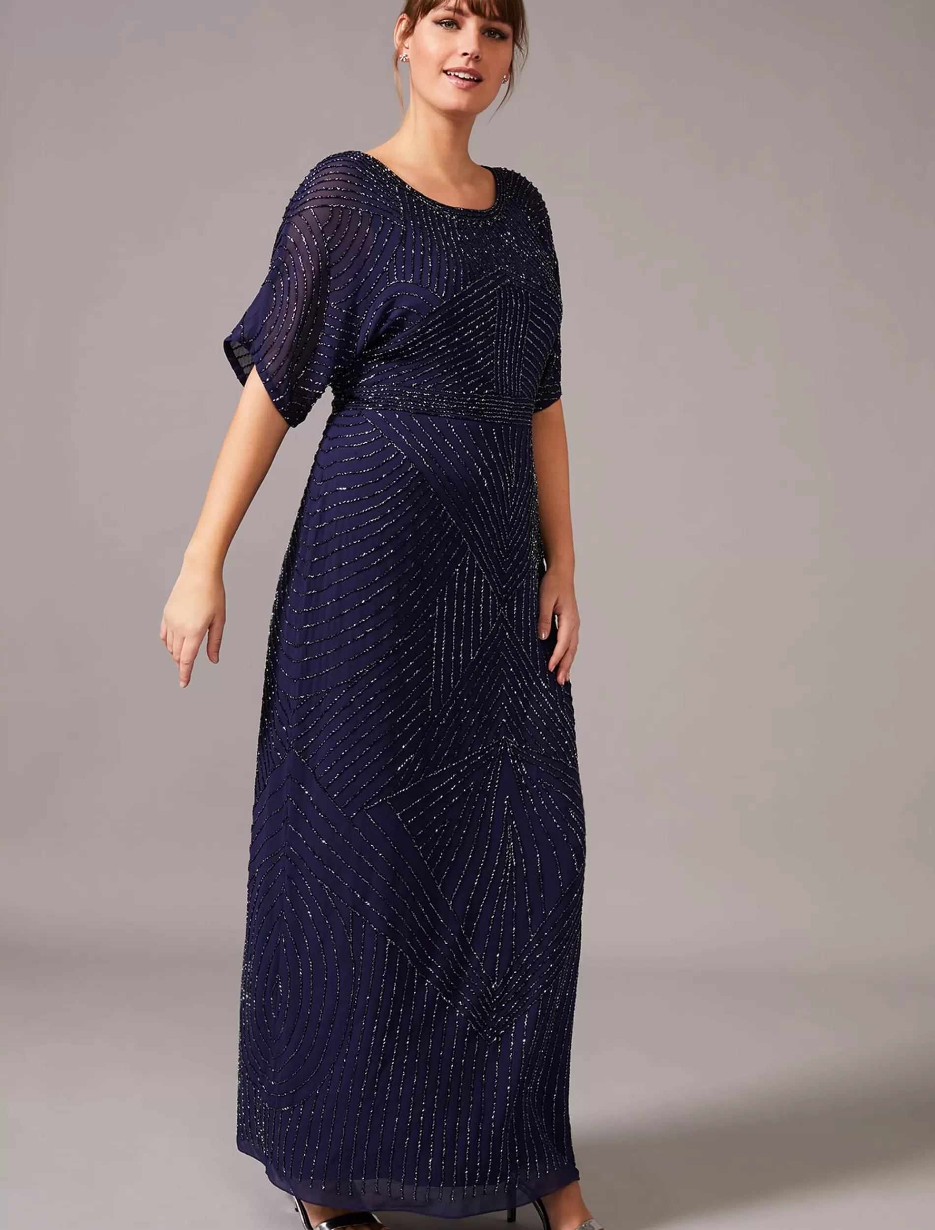 Phase Eight Donnatella Beaded Maxi Dress Navy Online
