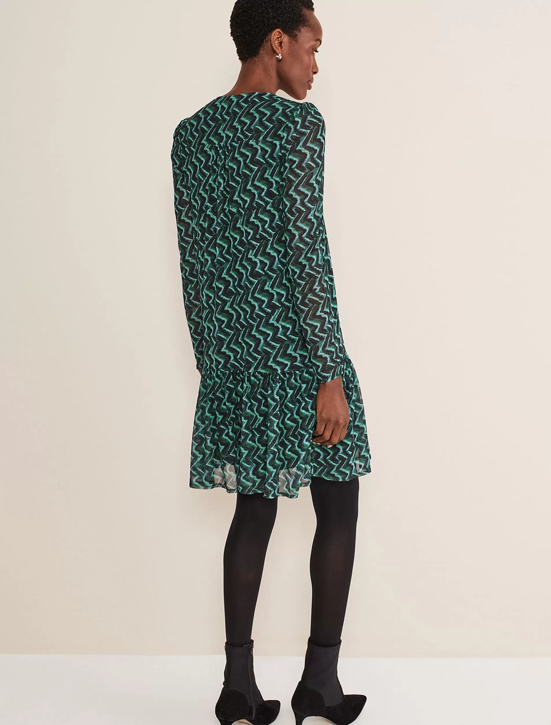 Phase Eight Dorathy Swing Mini Dress Blue/Green Flash Sale