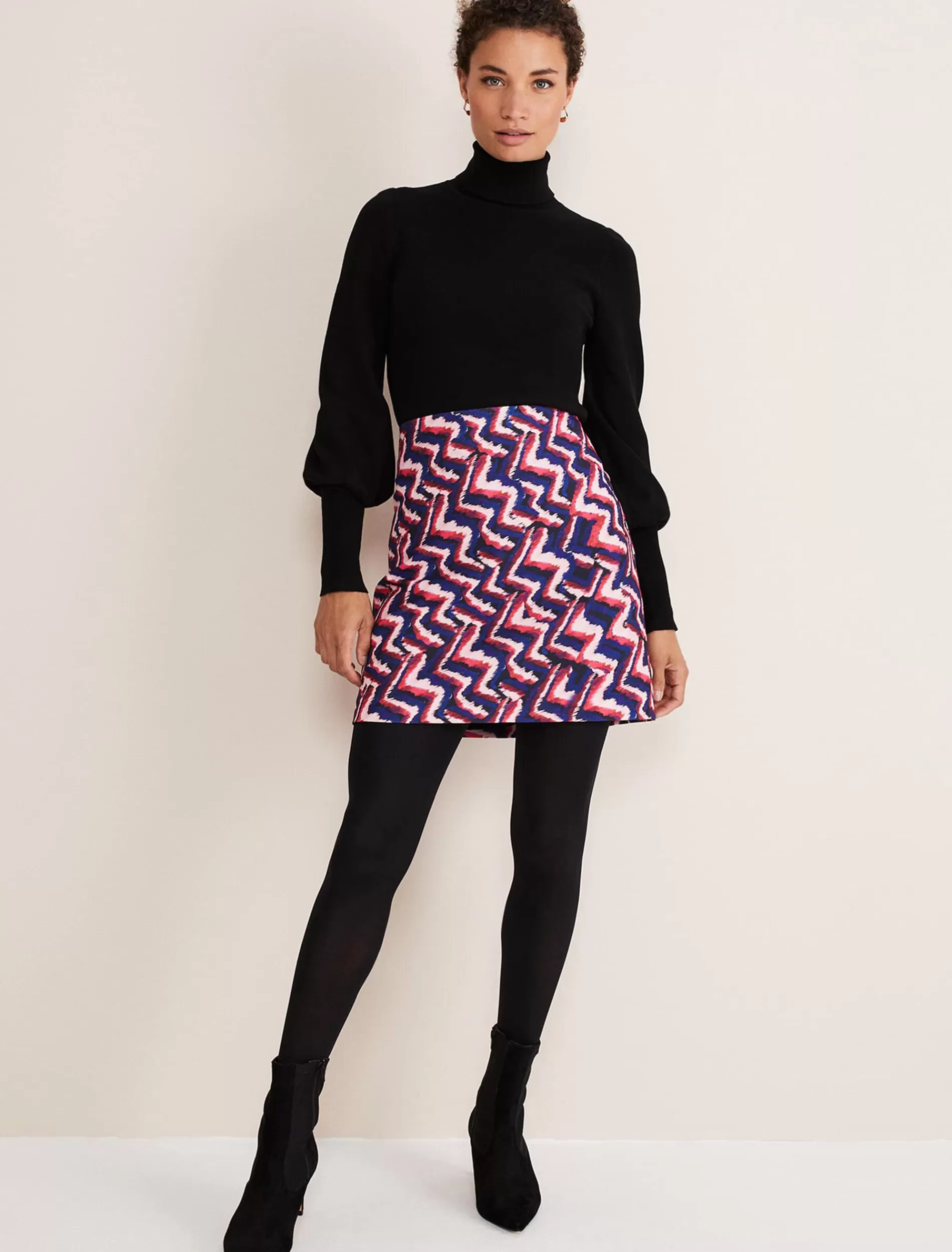 Phase Eight Dorothy Mini Skirt Pink/Blue Clearance