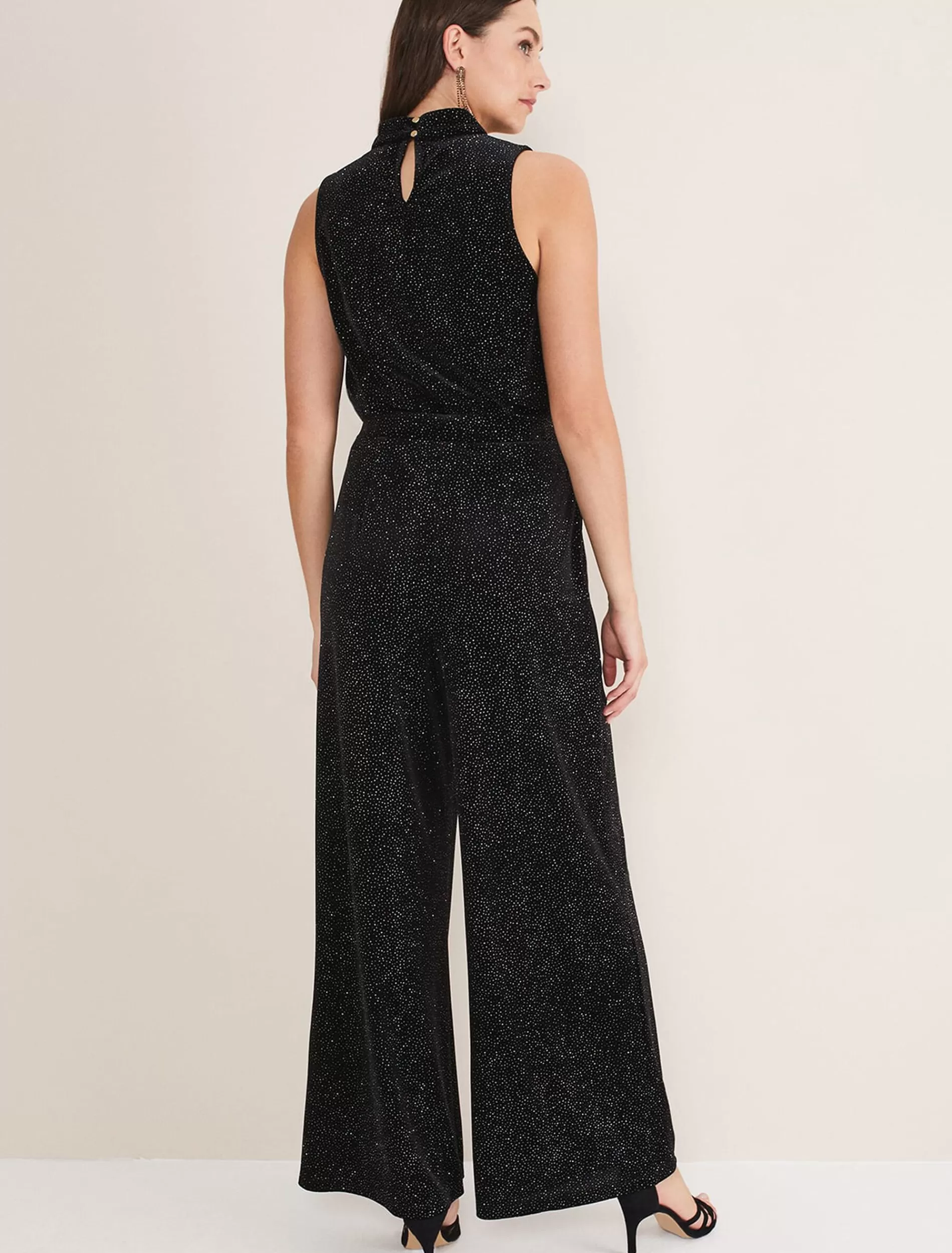 Phase Eight Dove Glitter Velvet Trouser Black/Multi Hot