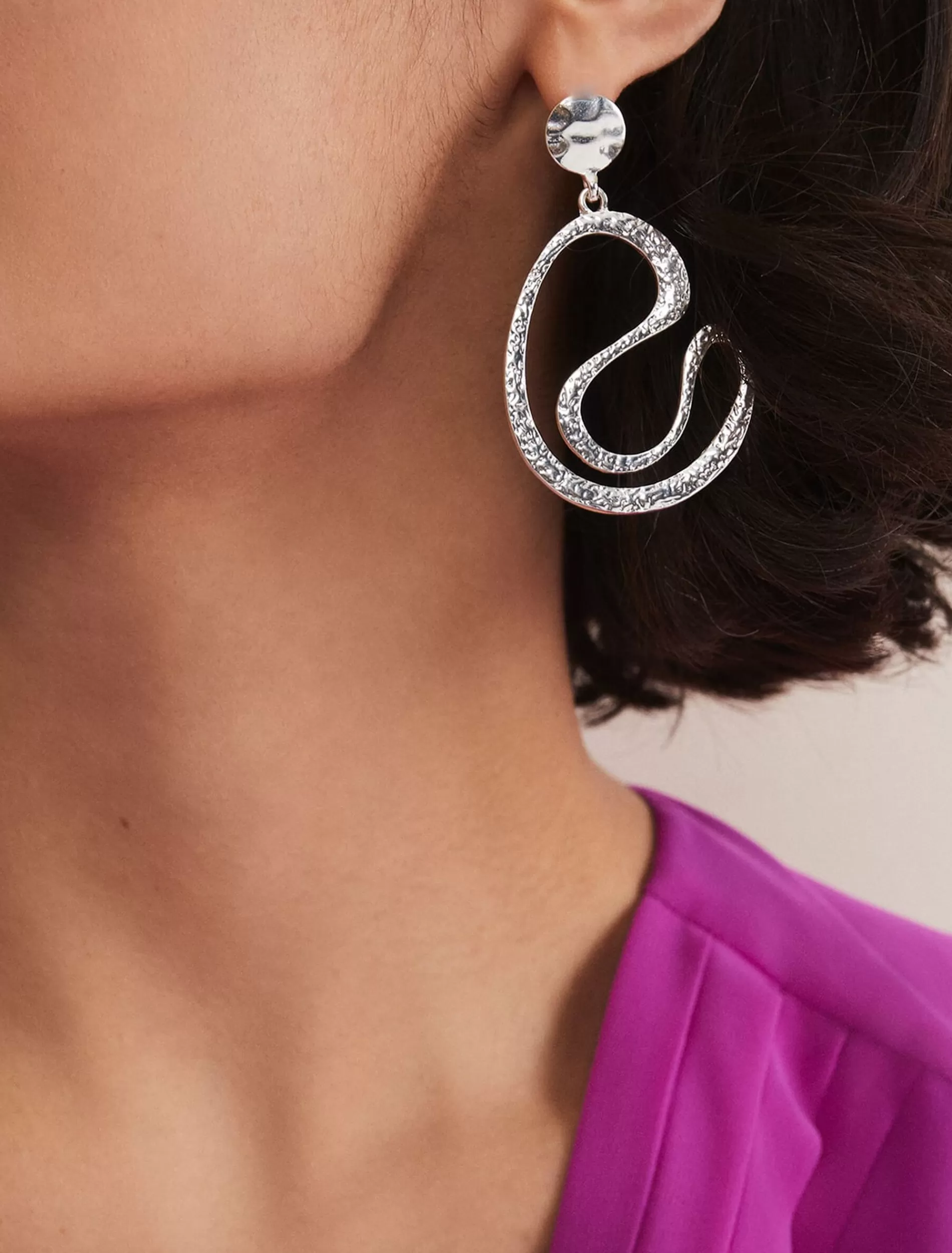 Phase Eight Drop Earrings Silver New