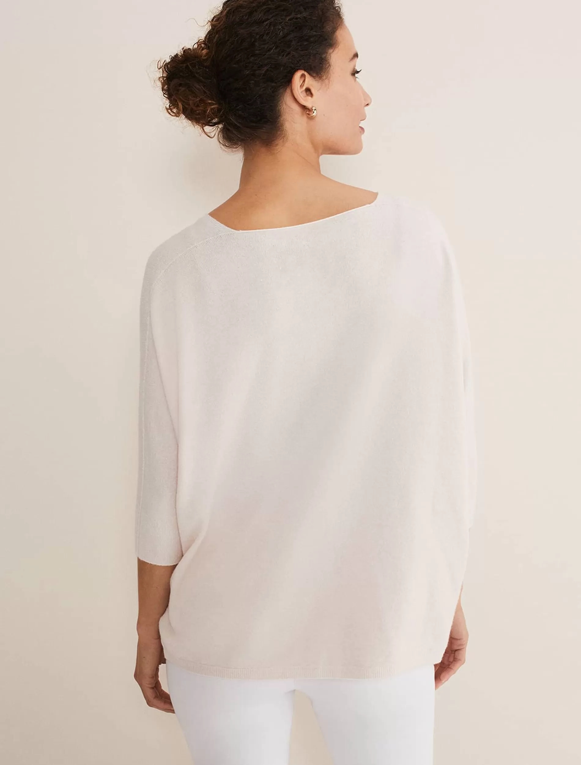 Phase Eight Eden V Neck Jumper Pale Pink Clearance