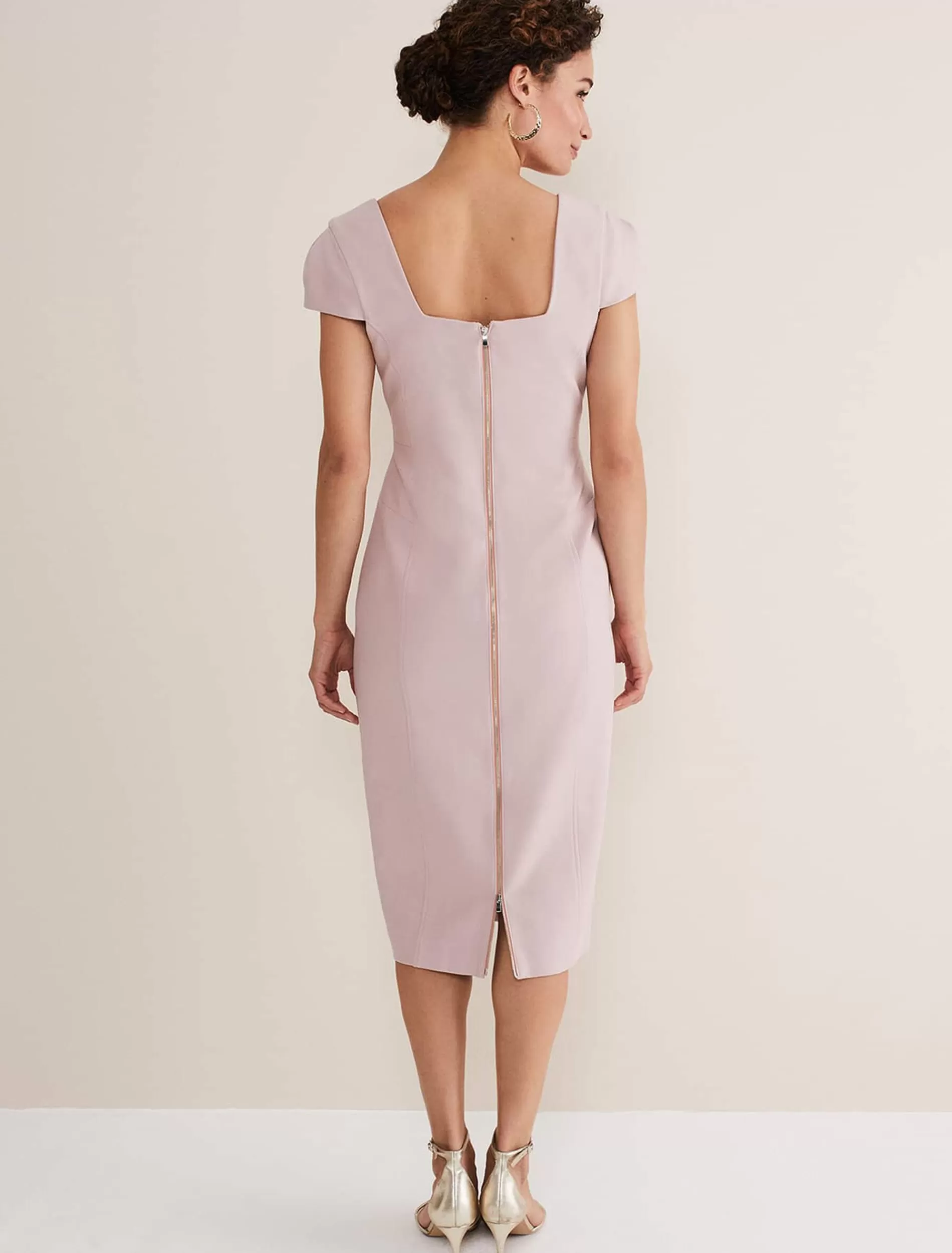 Phase Eight Eira Midi Dress Pale Pink Best Sale