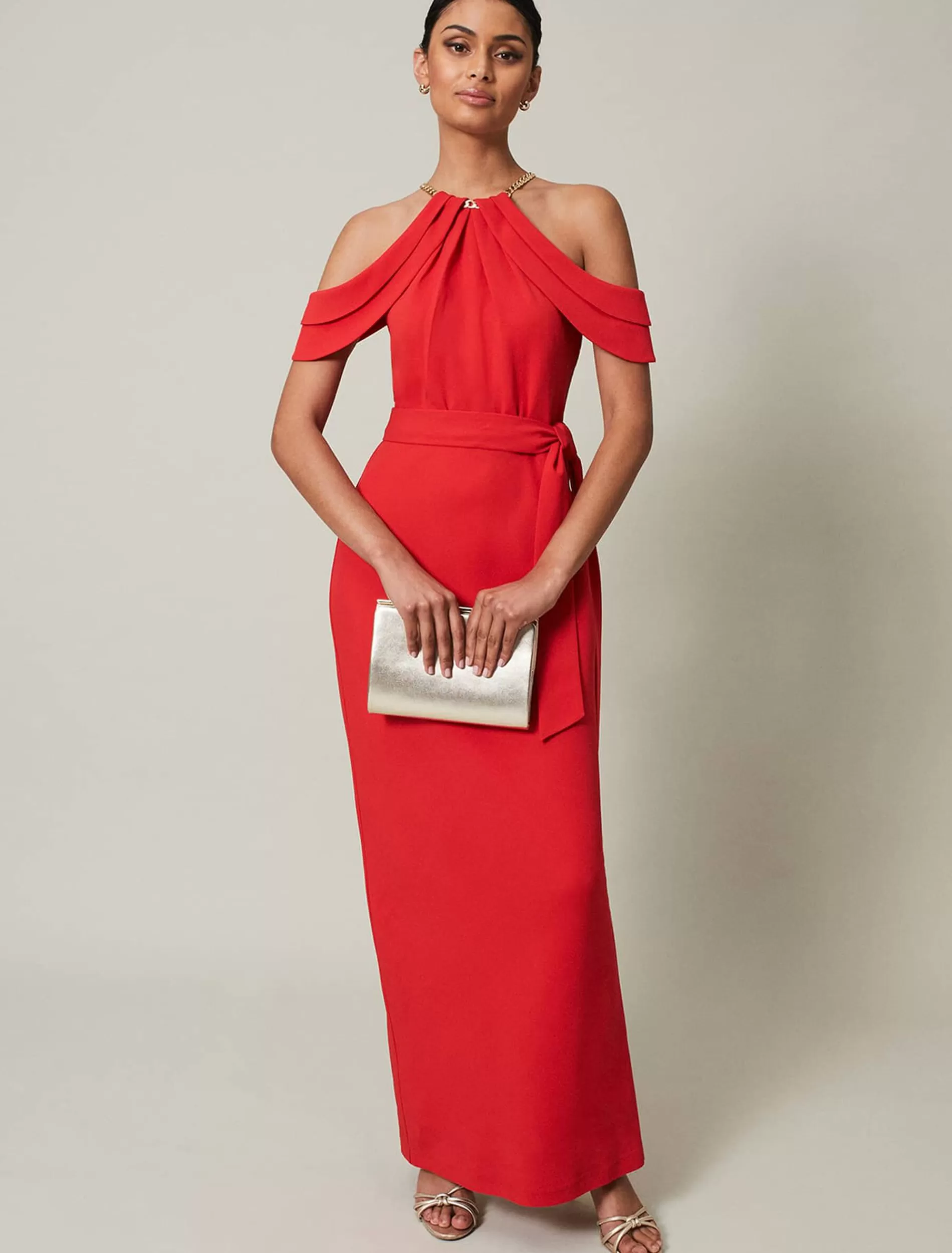 Phase Eight Elaine Chain Detail Maxi Dress Red Fashion