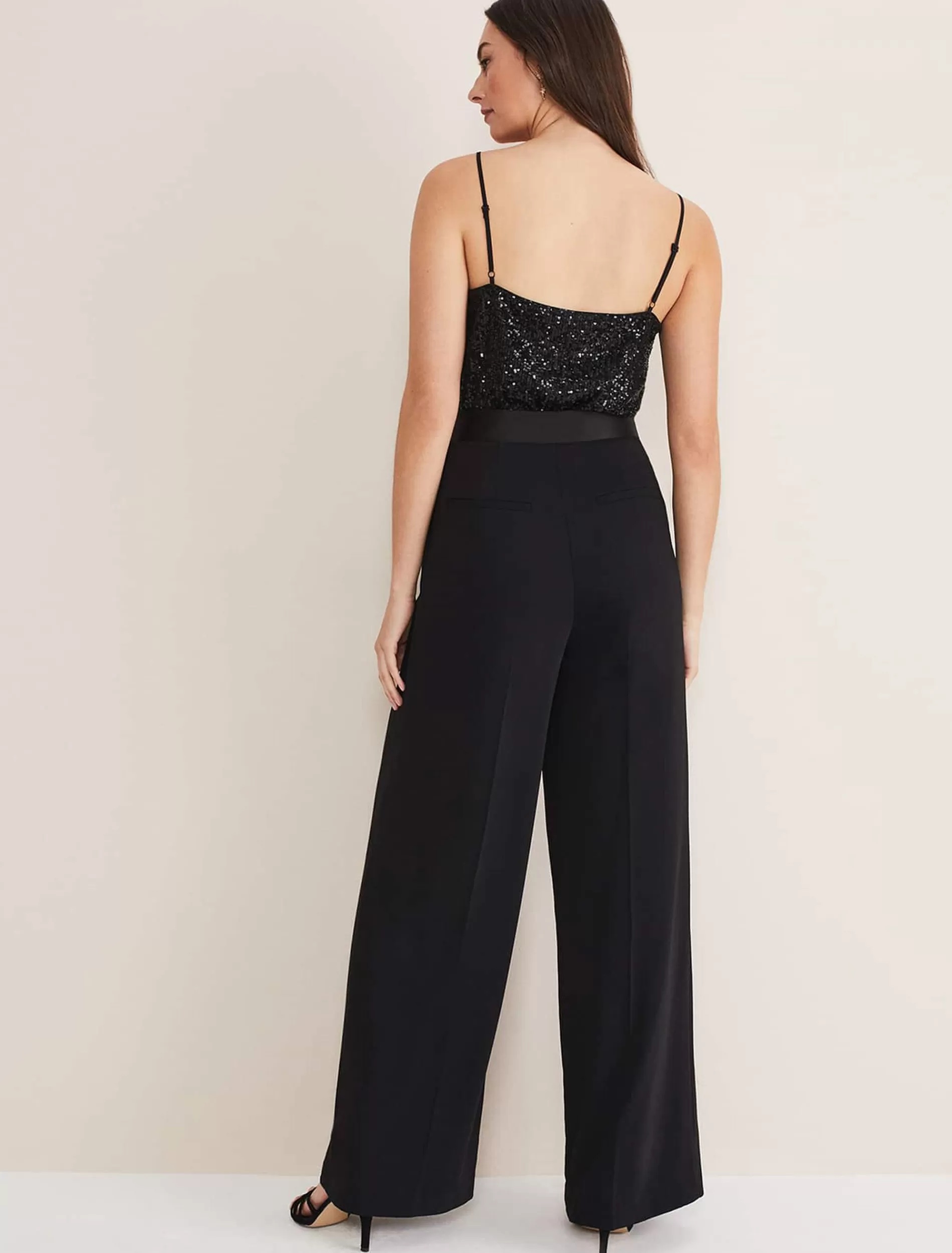 Phase Eight Elandra Wide Leg Tux Trousers Black Fashion