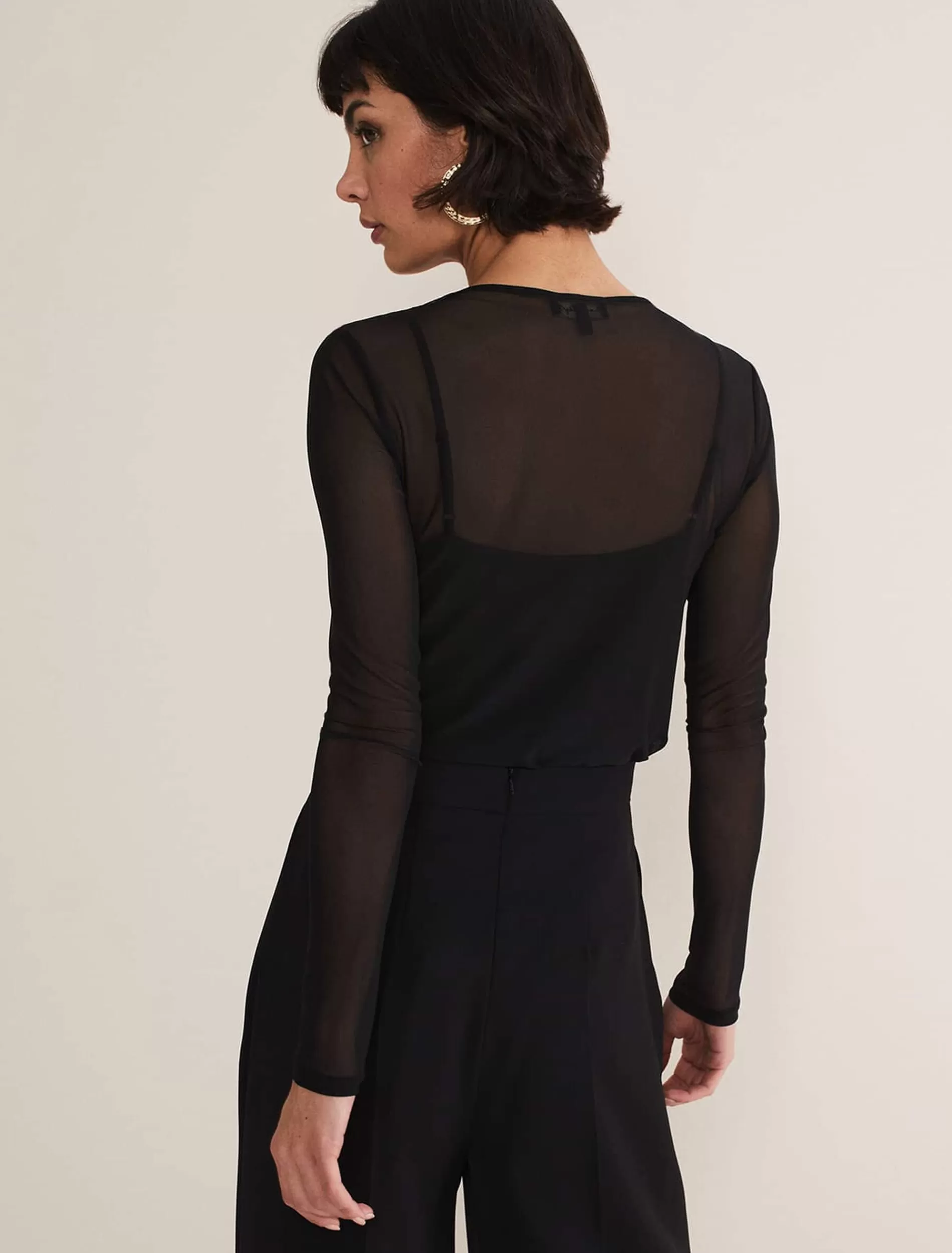 Phase Eight Eleena Mesh Top Black Online