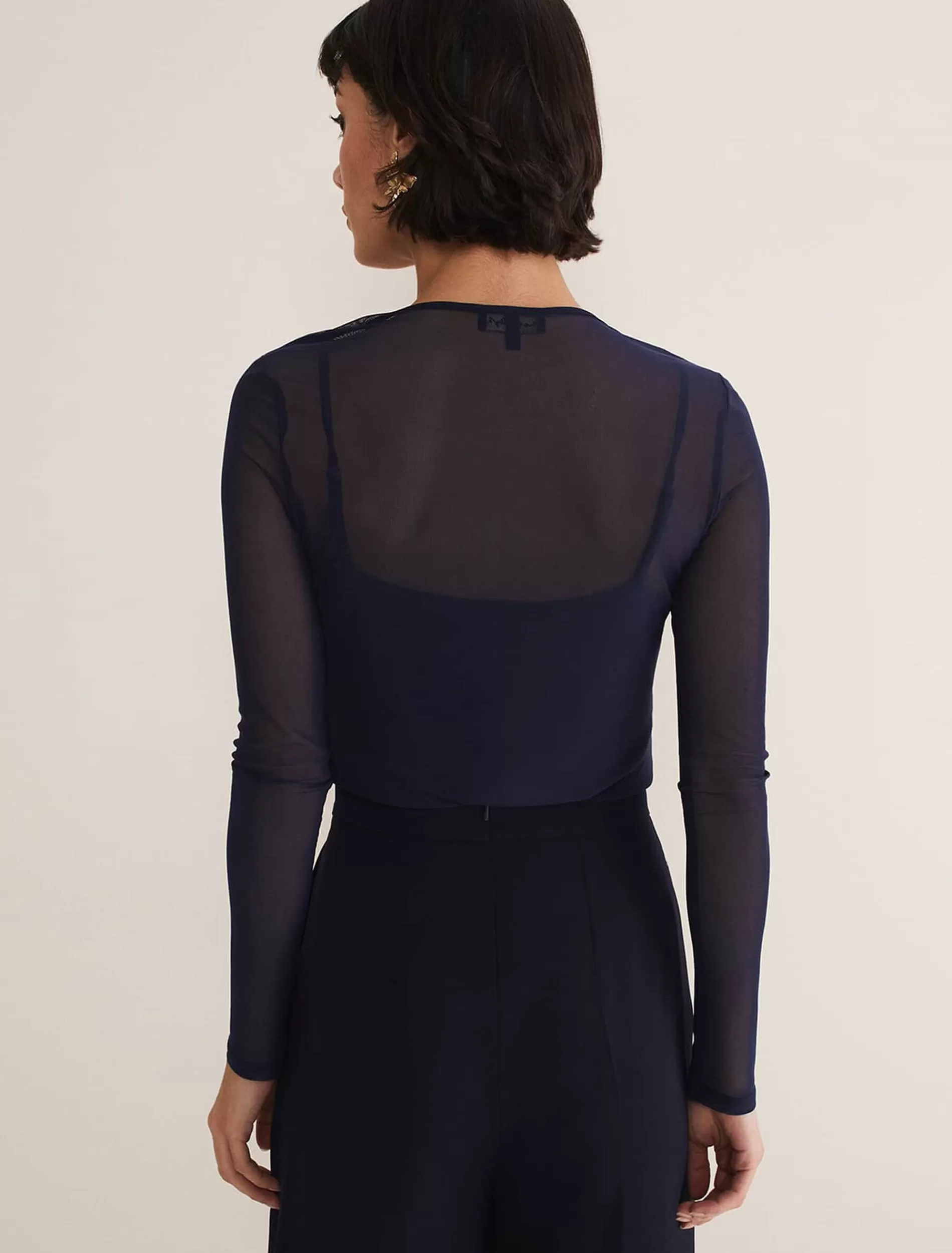 Phase Eight Eleena Mesh Top Navy Fashion