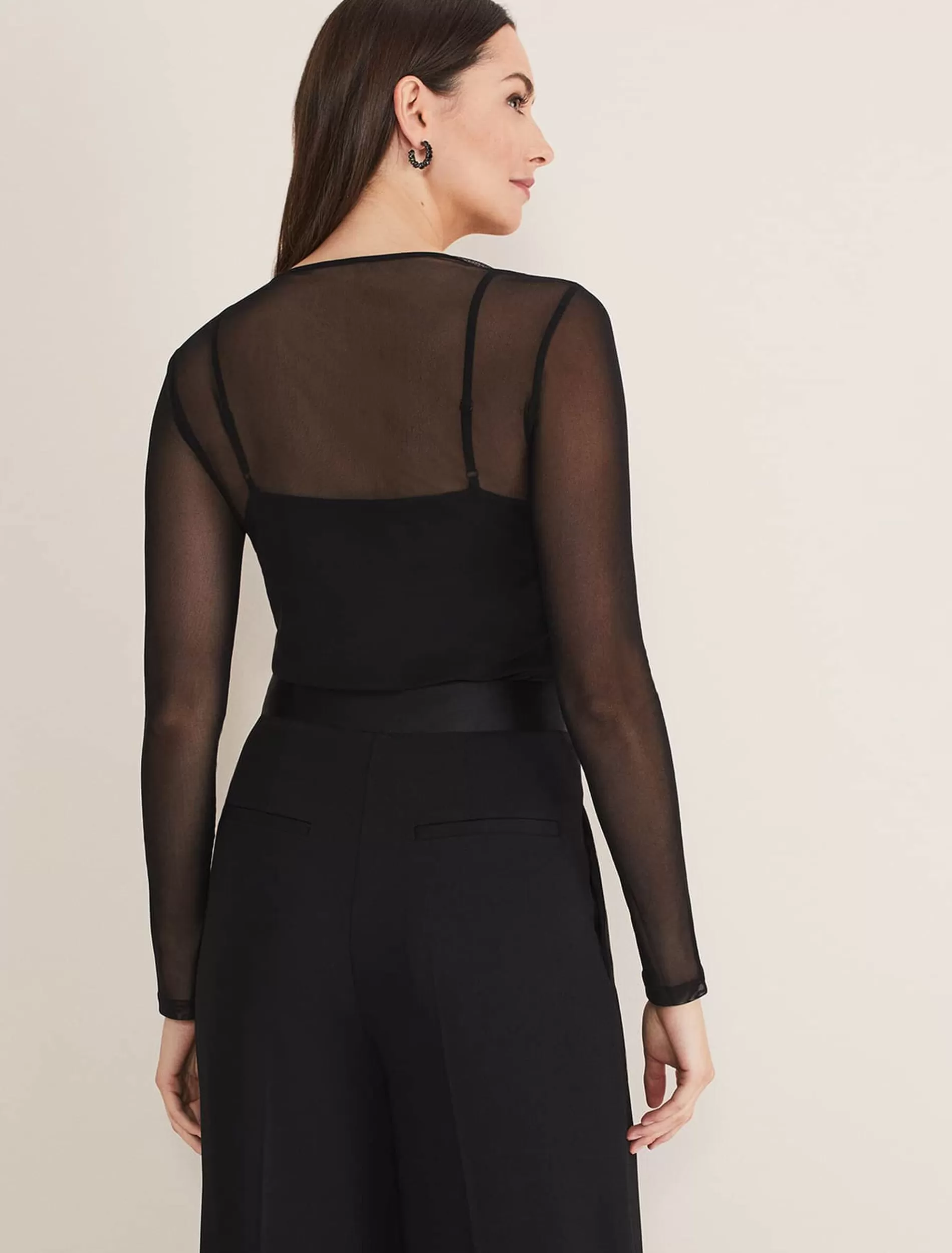 Phase Eight Eleena Mesh Top Black Flash Sale