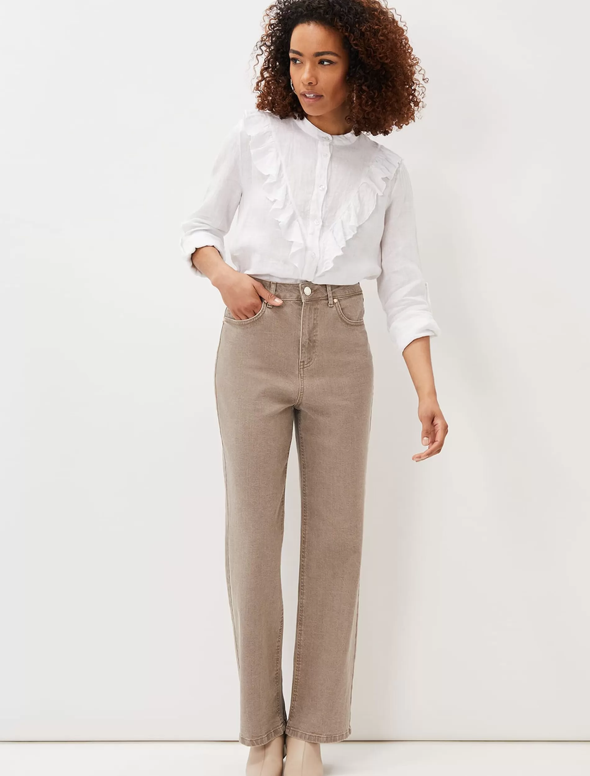 Phase Eight Eleyana Clay Dye Wide Leg Jean Grey Best