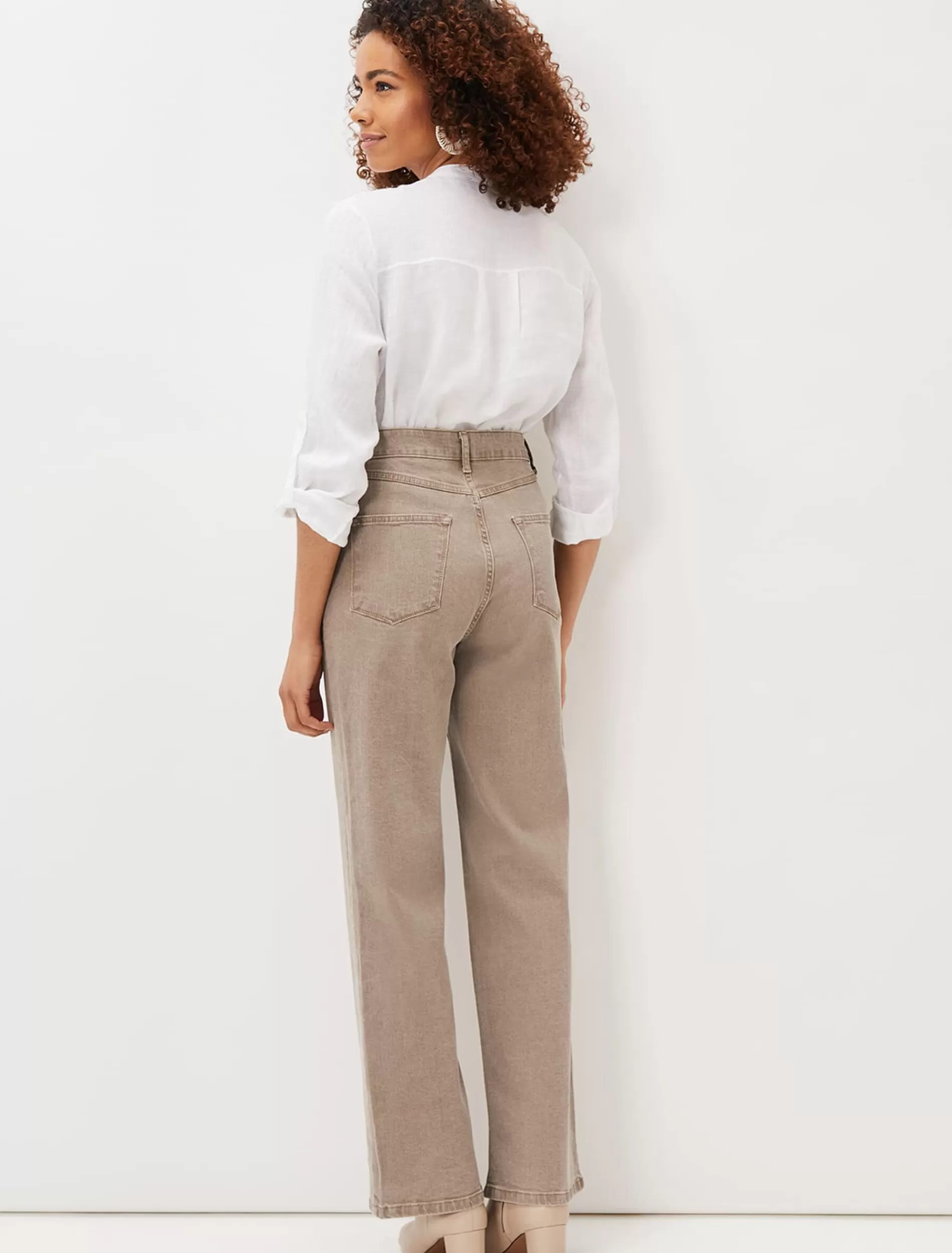 Phase Eight Eleyana Clay Dye Wide Leg Jean Grey Best