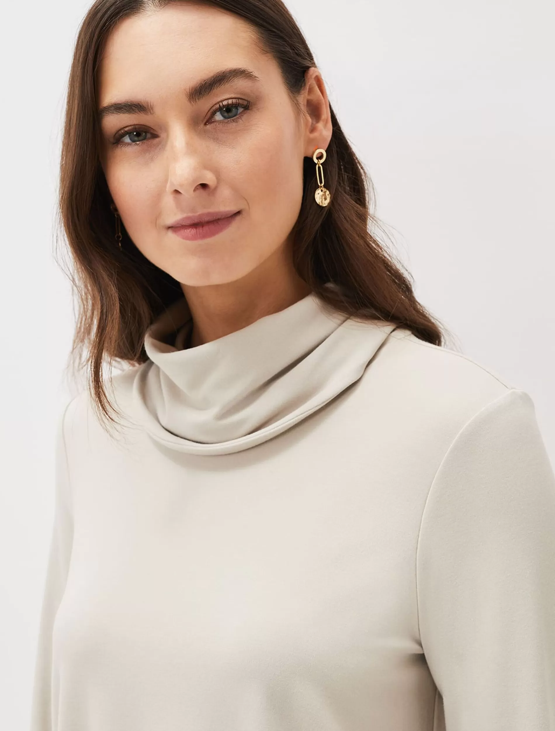 Phase Eight Elia Cowl Neck Blouson Top Stone New