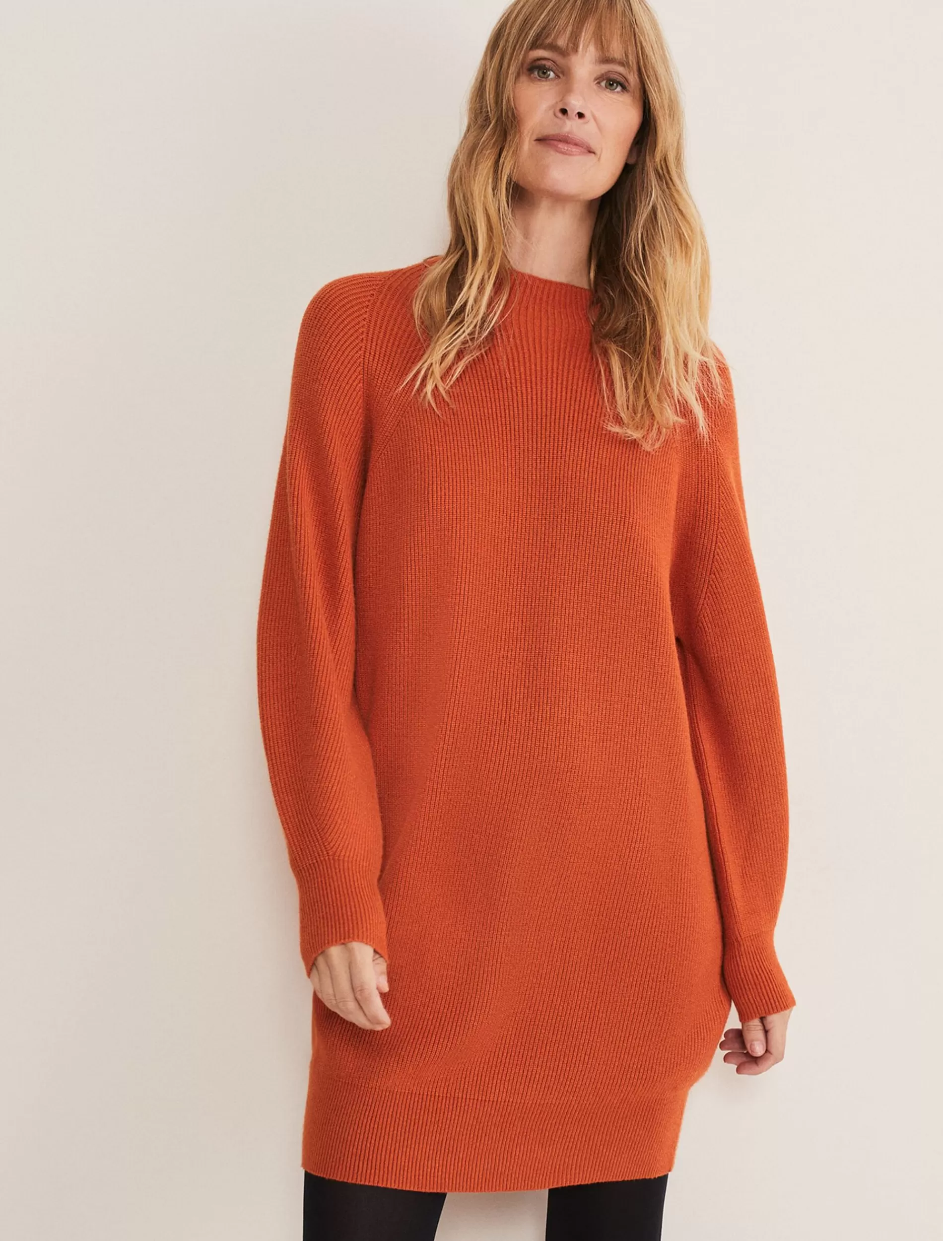 Phase Eight Eliana Knitted Jumper Dress Orange Best