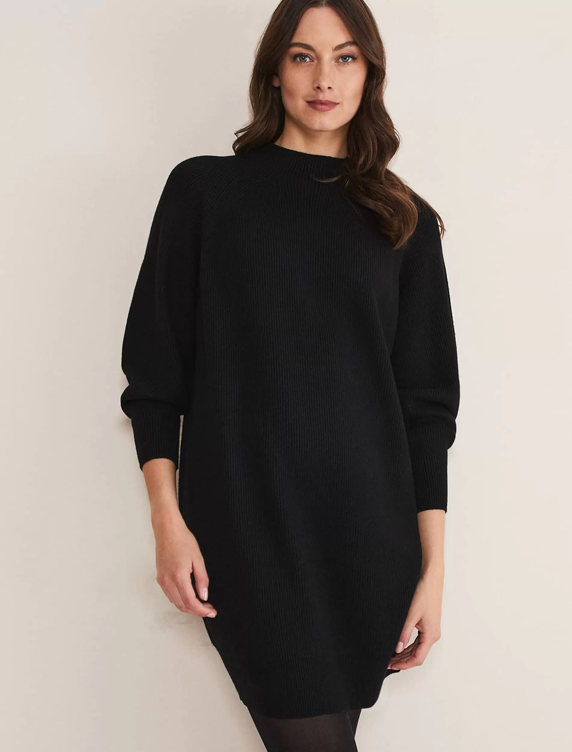 Phase Eight Eliana Knitted Jumper Dress Black Best
