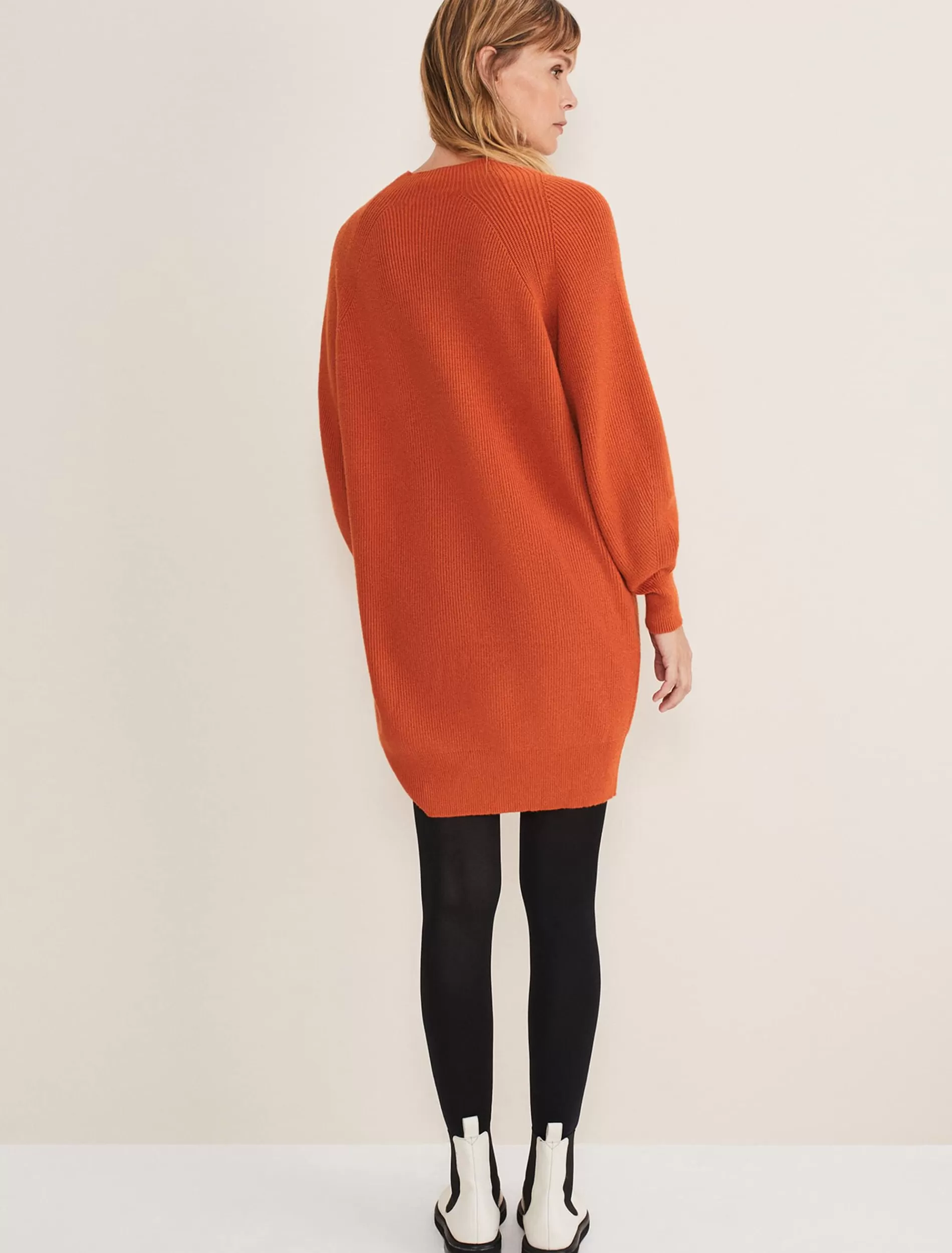 Phase Eight Eliana Knitted Jumper Dress Orange Best