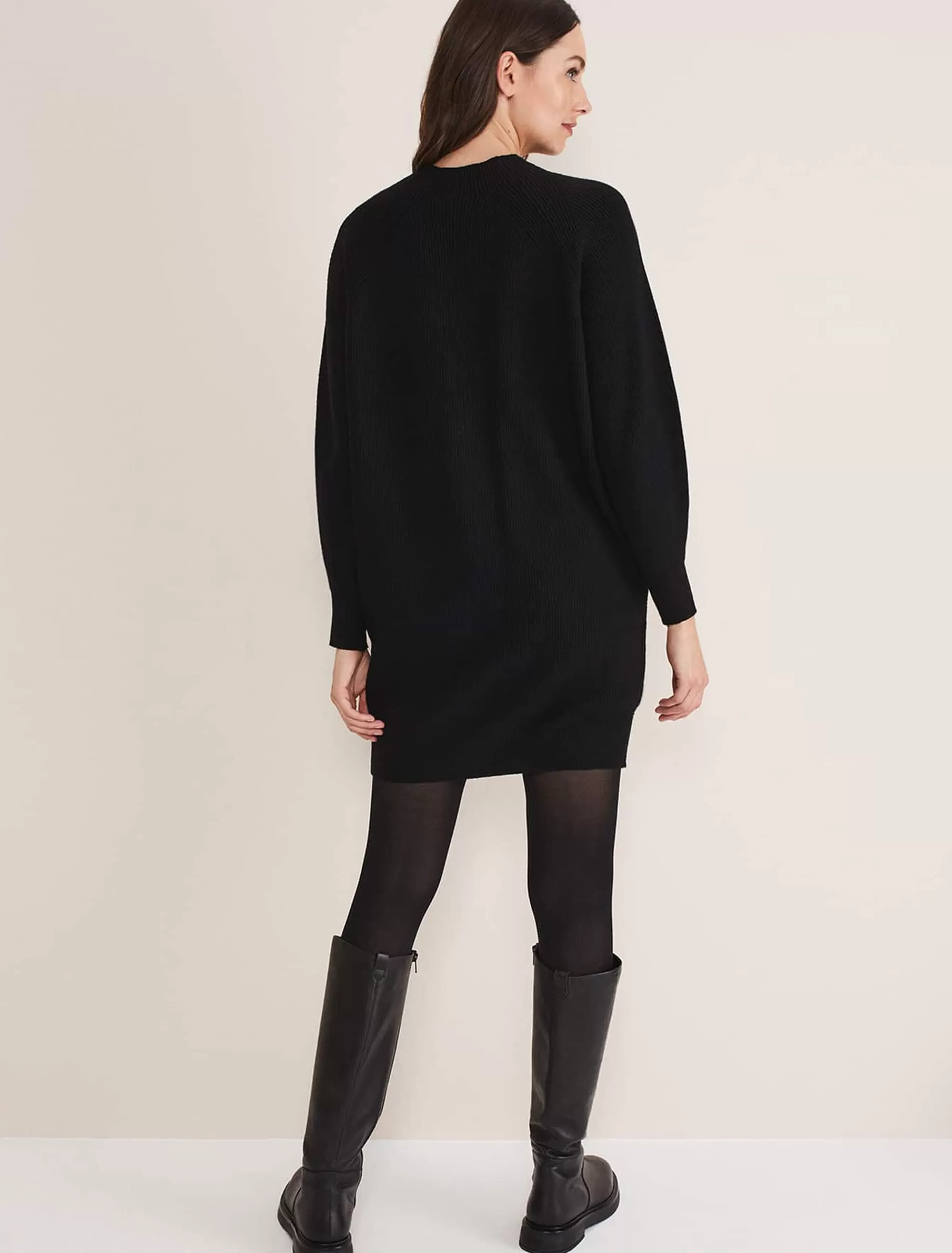 Phase Eight Eliana Knitted Jumper Dress Black Best
