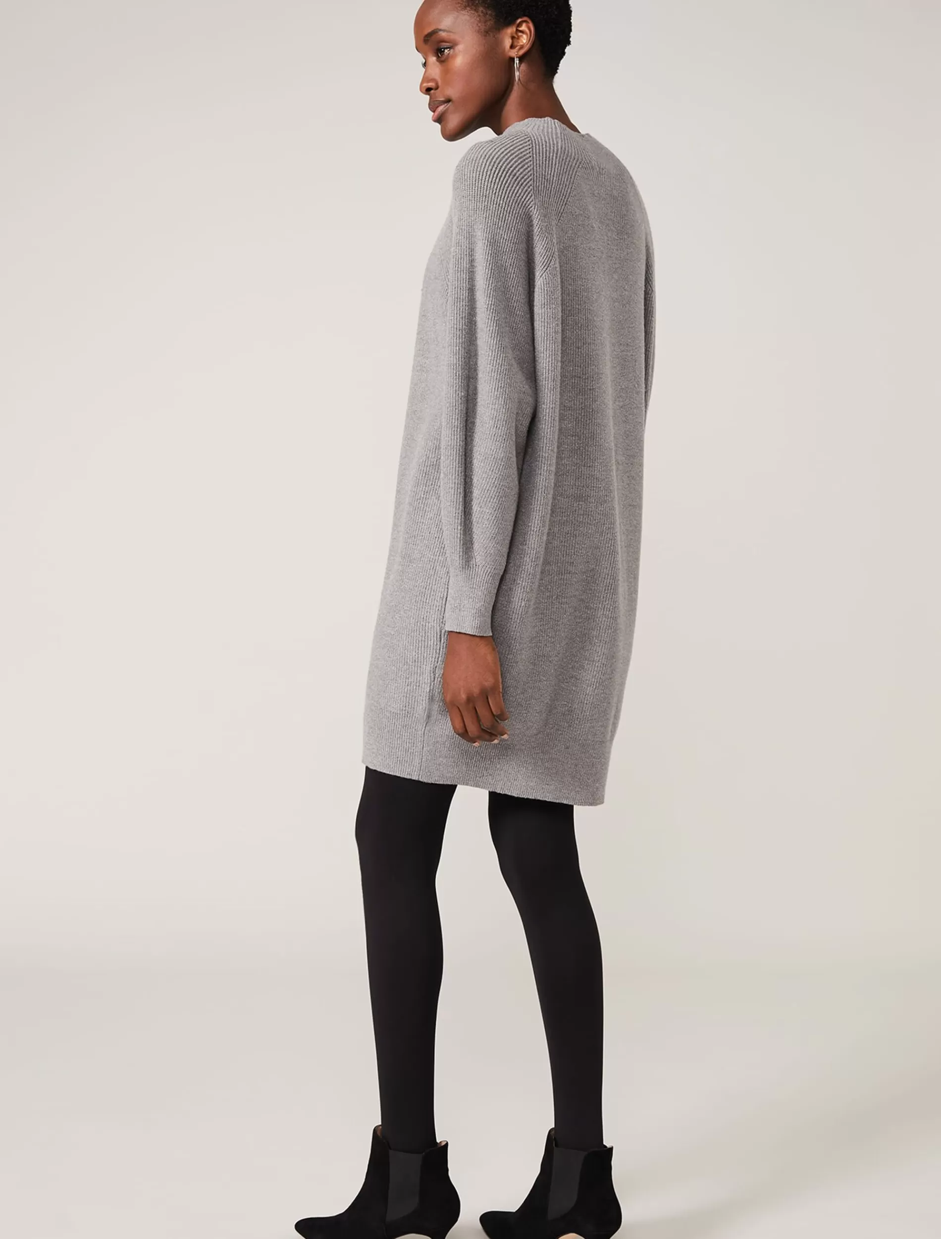 Phase Eight Eliana Knitted Jumper Dress Grey Store