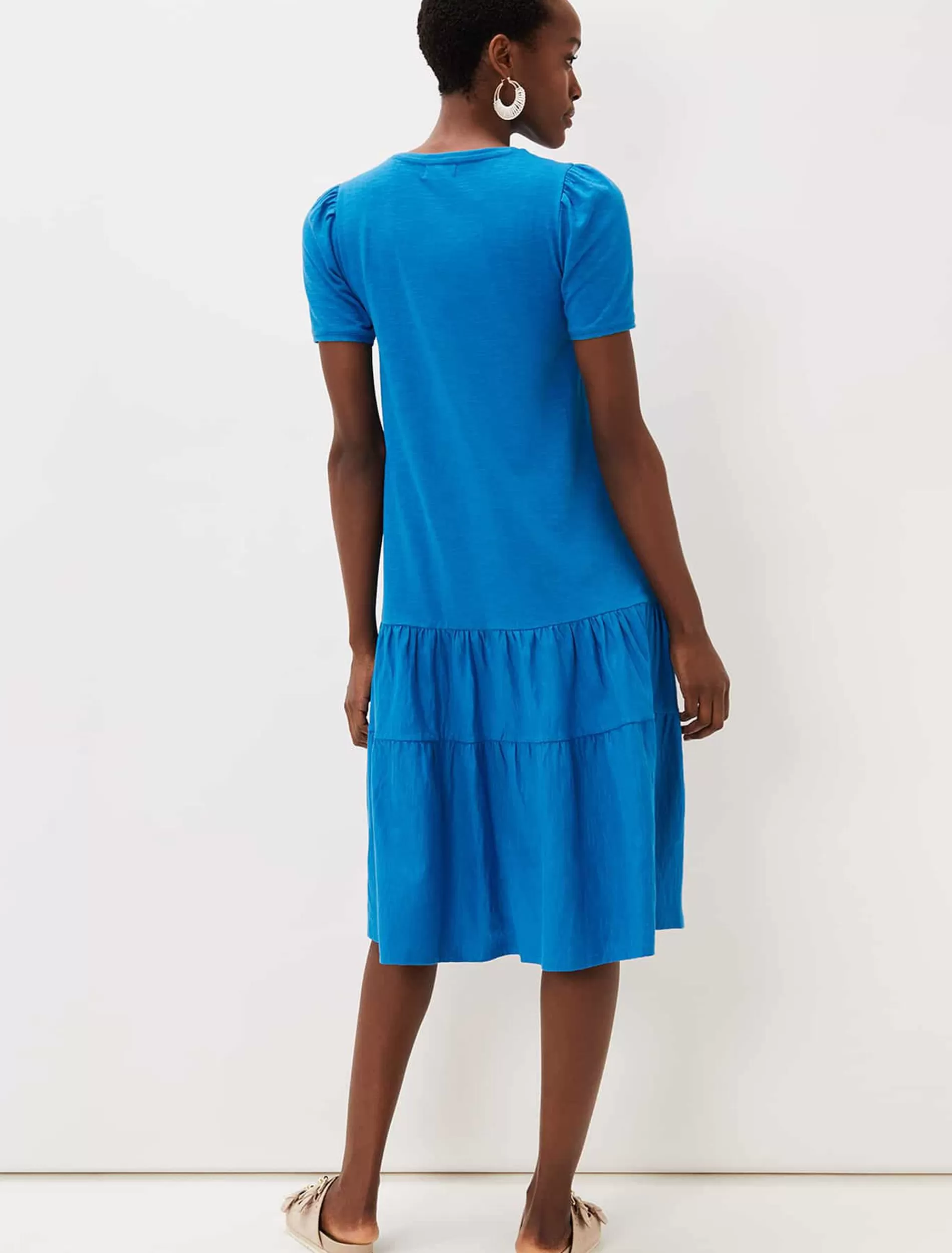 Phase Eight Elizabeth Tiered Round Neck Midi Dress Ocean Cheap