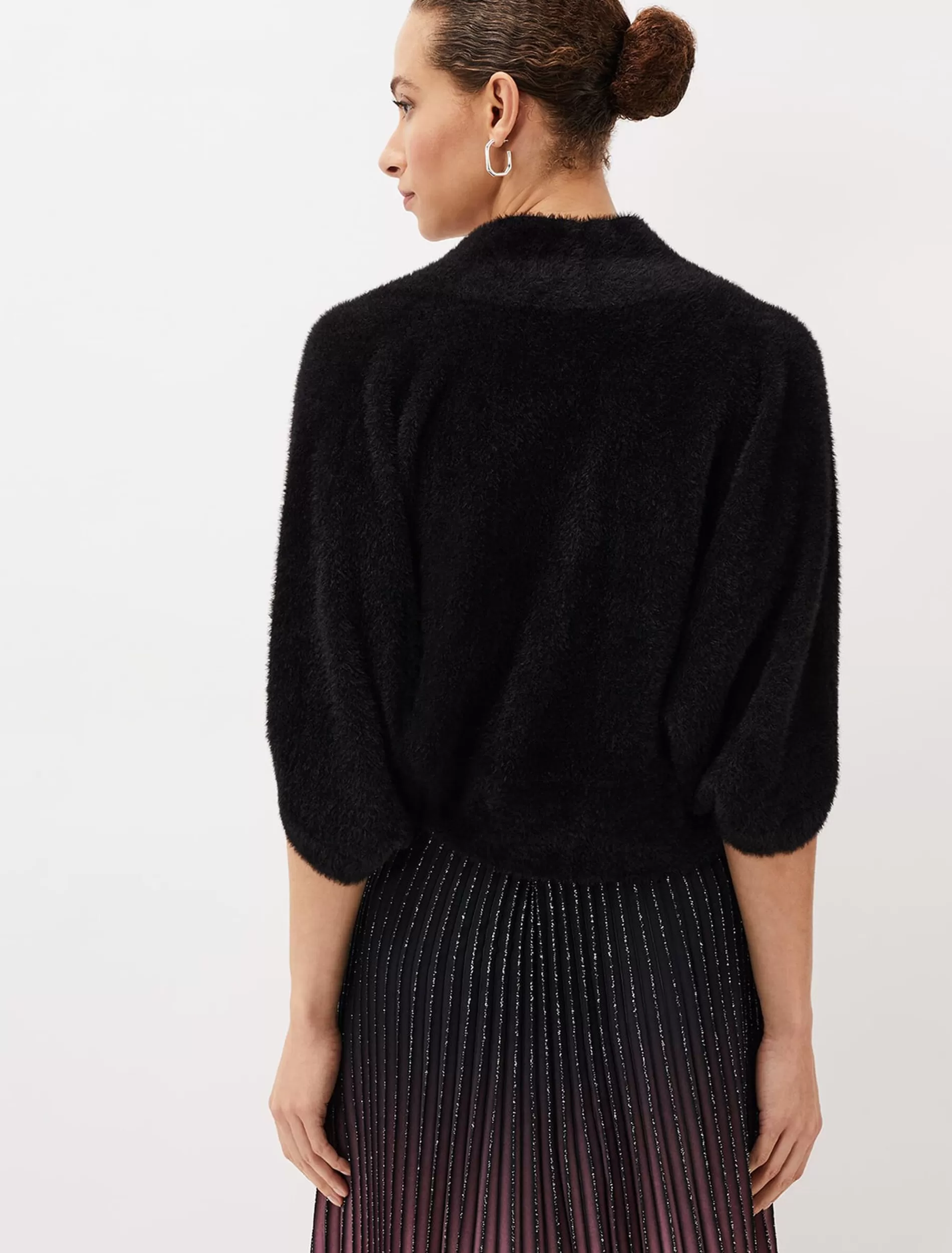 Phase Eight Elizan Fluffy Cocoon Cardigan Black Outlet