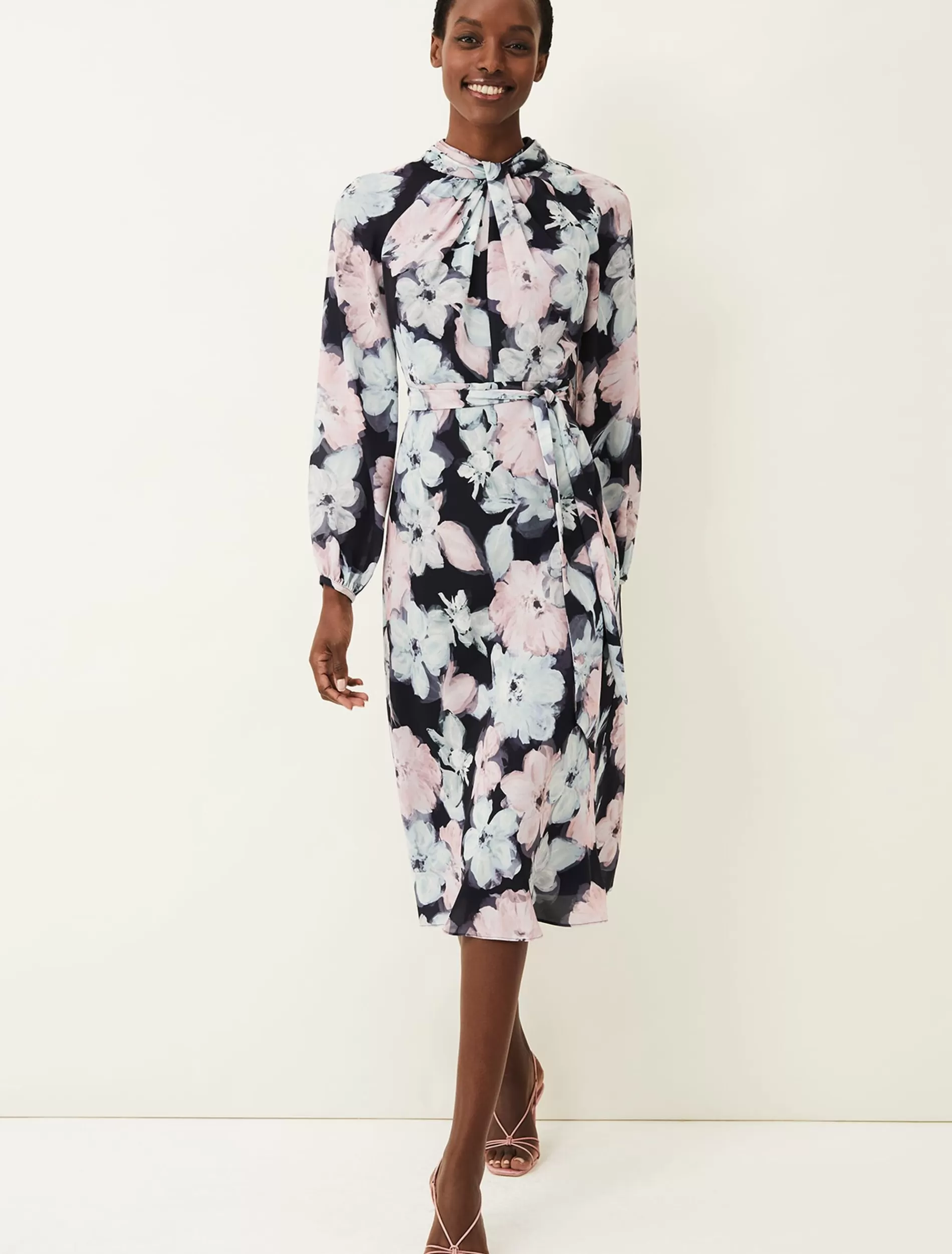 Phase Eight Ella Floral Print Dress Navy Multi Shop