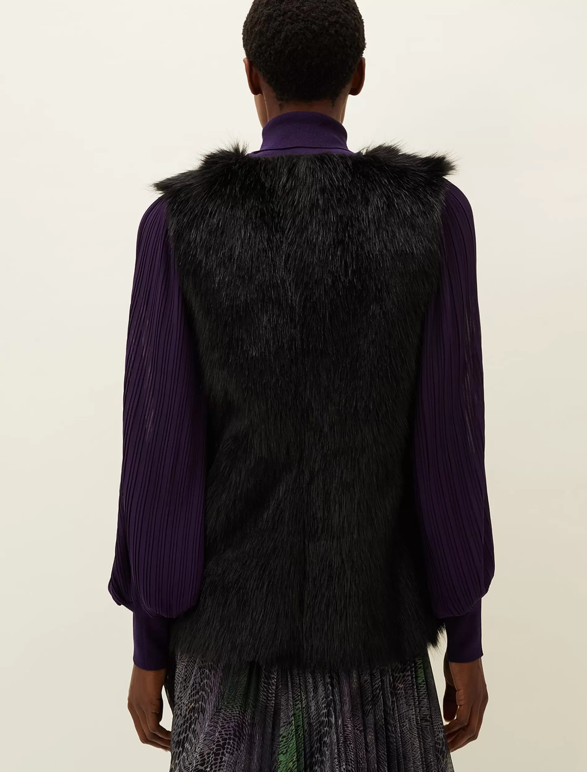 Phase Eight Ella Longline Reversible Faux Fur Gilet Black Flash Sale