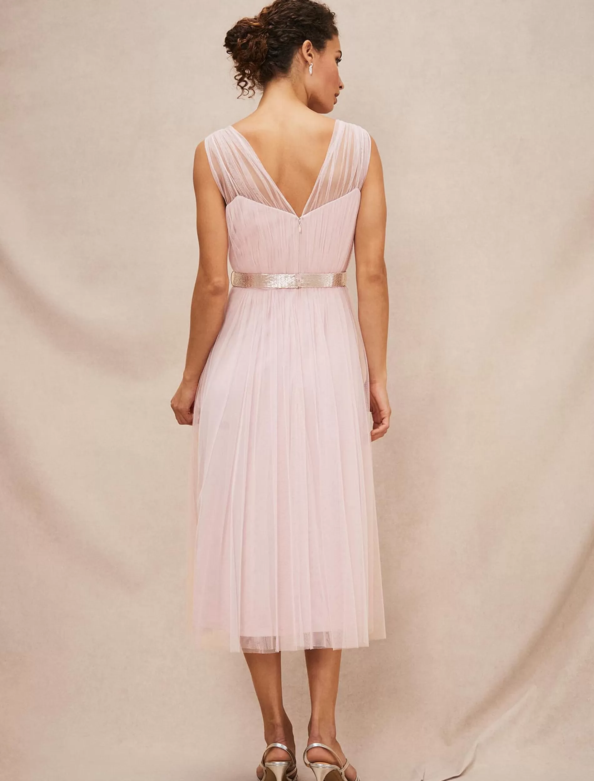 Phase Eight Ella Tulle Dress Antique Rose New