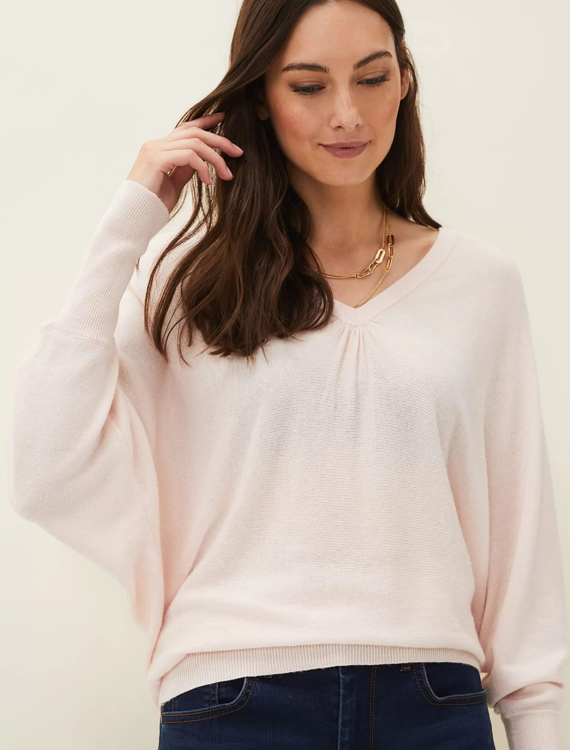 Phase Eight Ellen Fine Knit Jumper Pale Pink Flash Sale