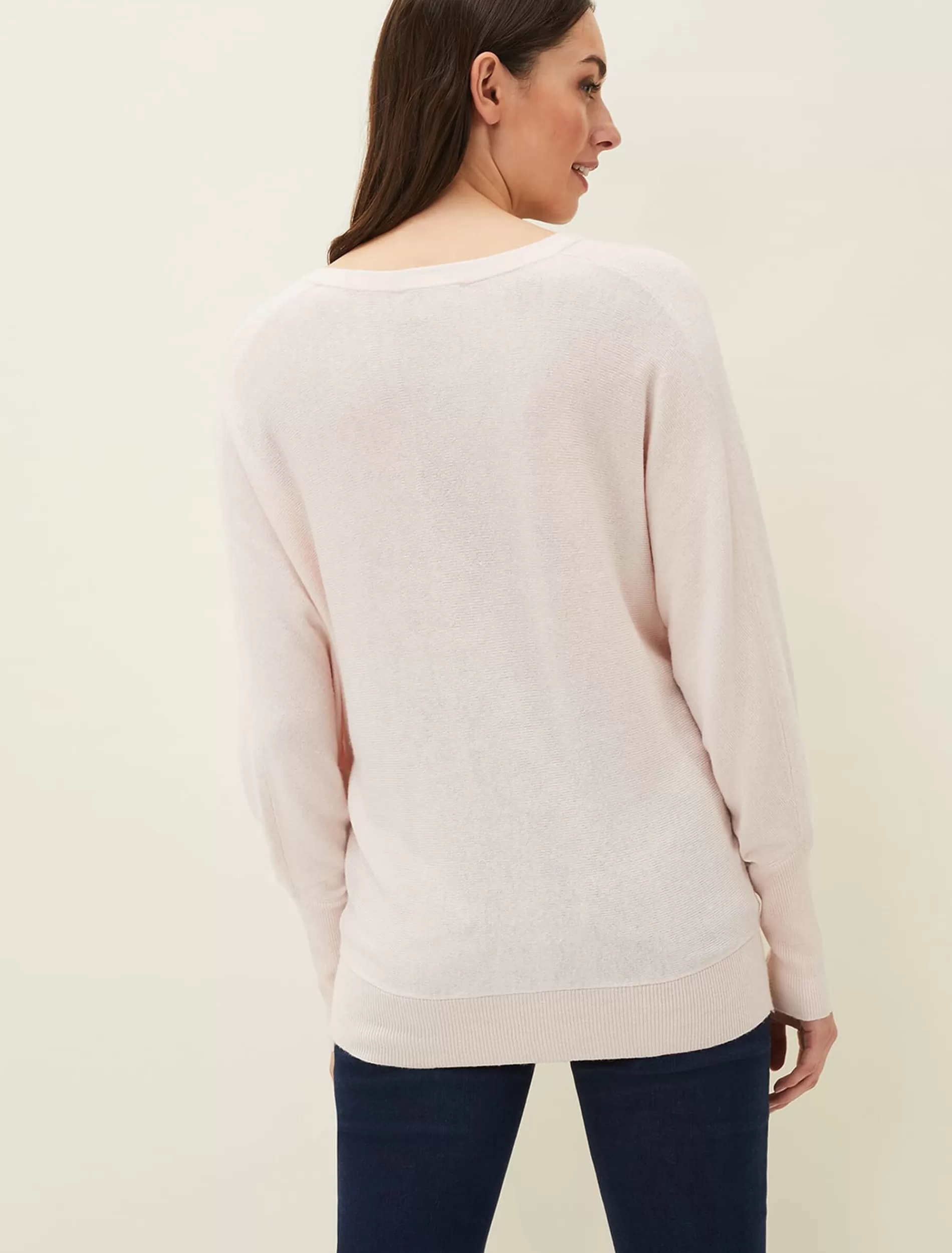 Phase Eight Ellen Fine Knit Jumper Pale Pink Flash Sale