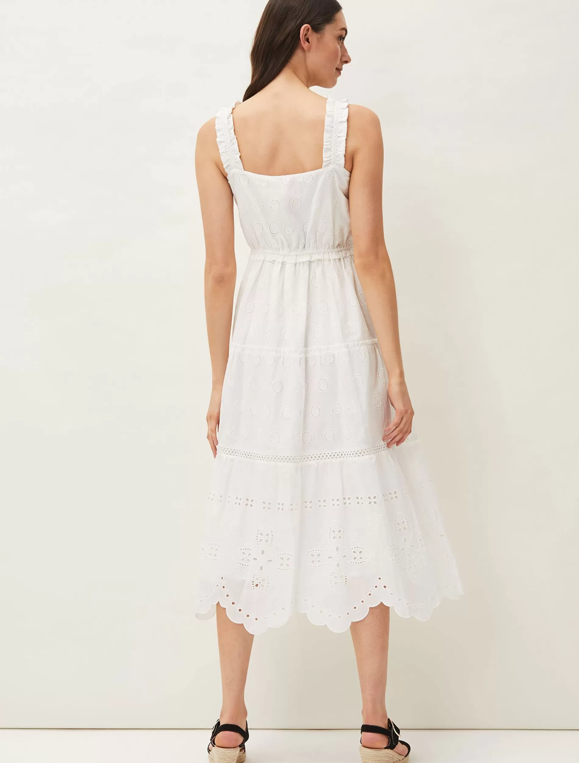 Phase Eight Ellie Broderie Midi Dress White Best