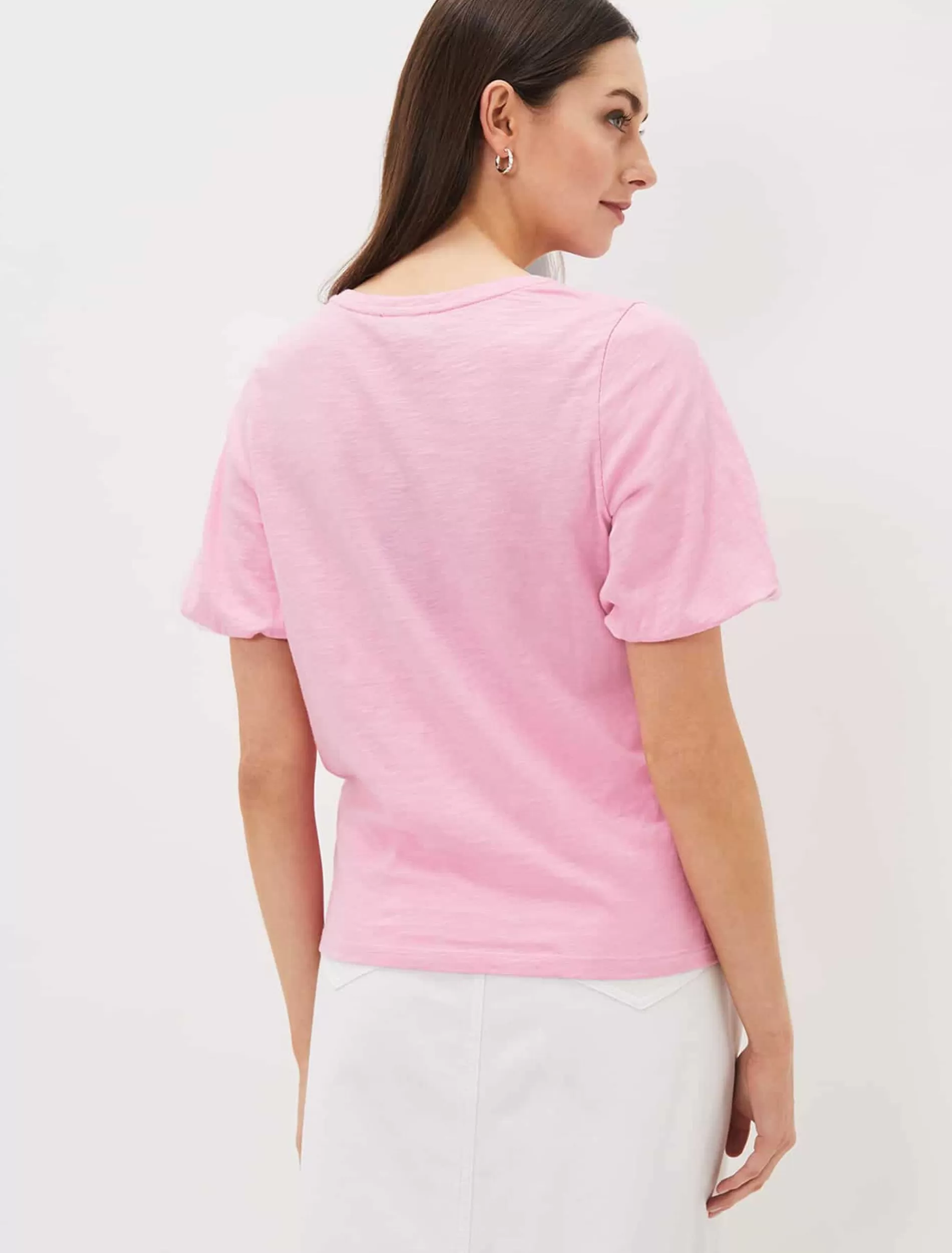 Phase Eight Elspeth Cotton Puff Sleeve Top Peony Best Sale