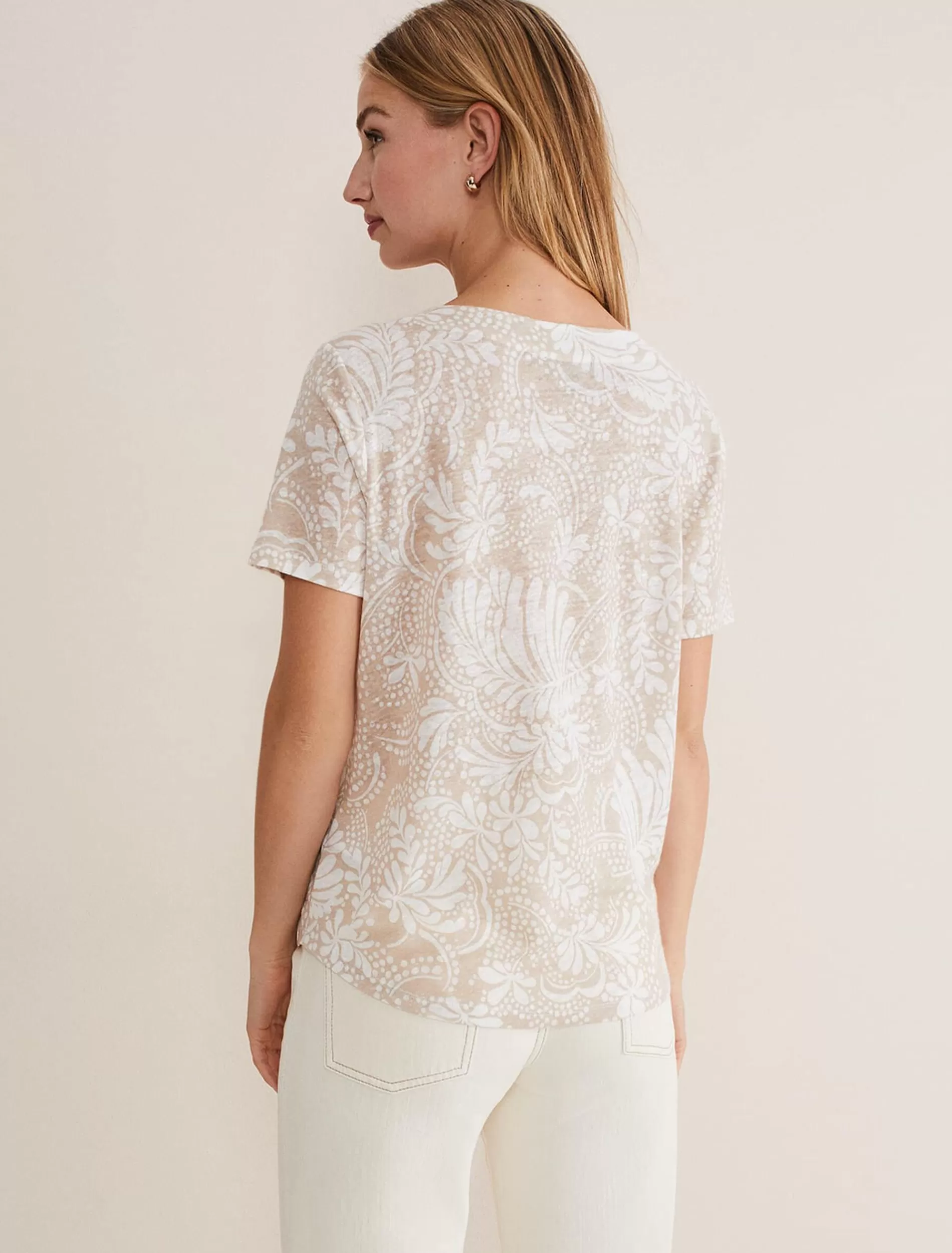 Phase Eight Elspeth V Neck Top Stone/Ivory New