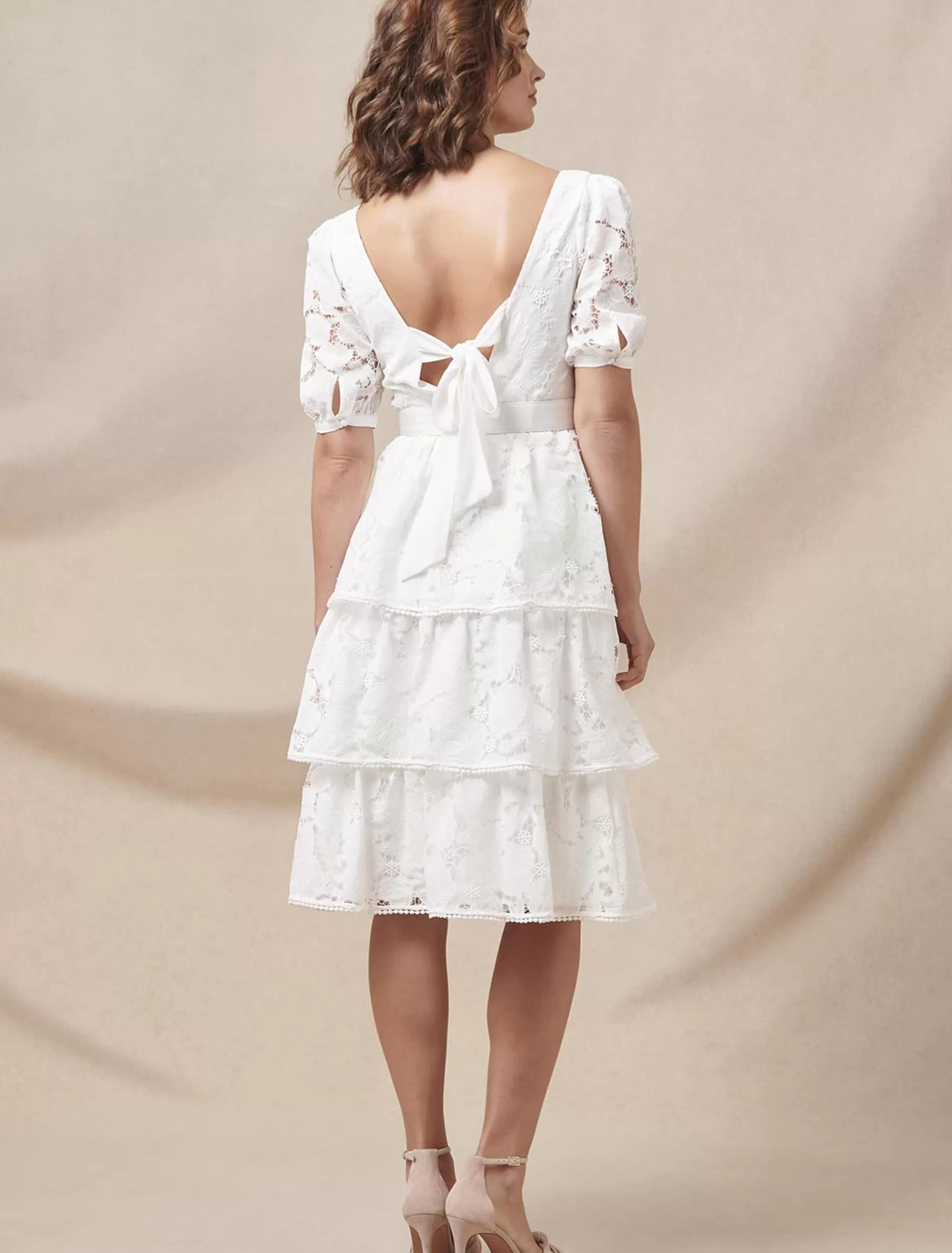 Phase Eight Elyse Lace Tiered Wedding Dress Ivory Outlet