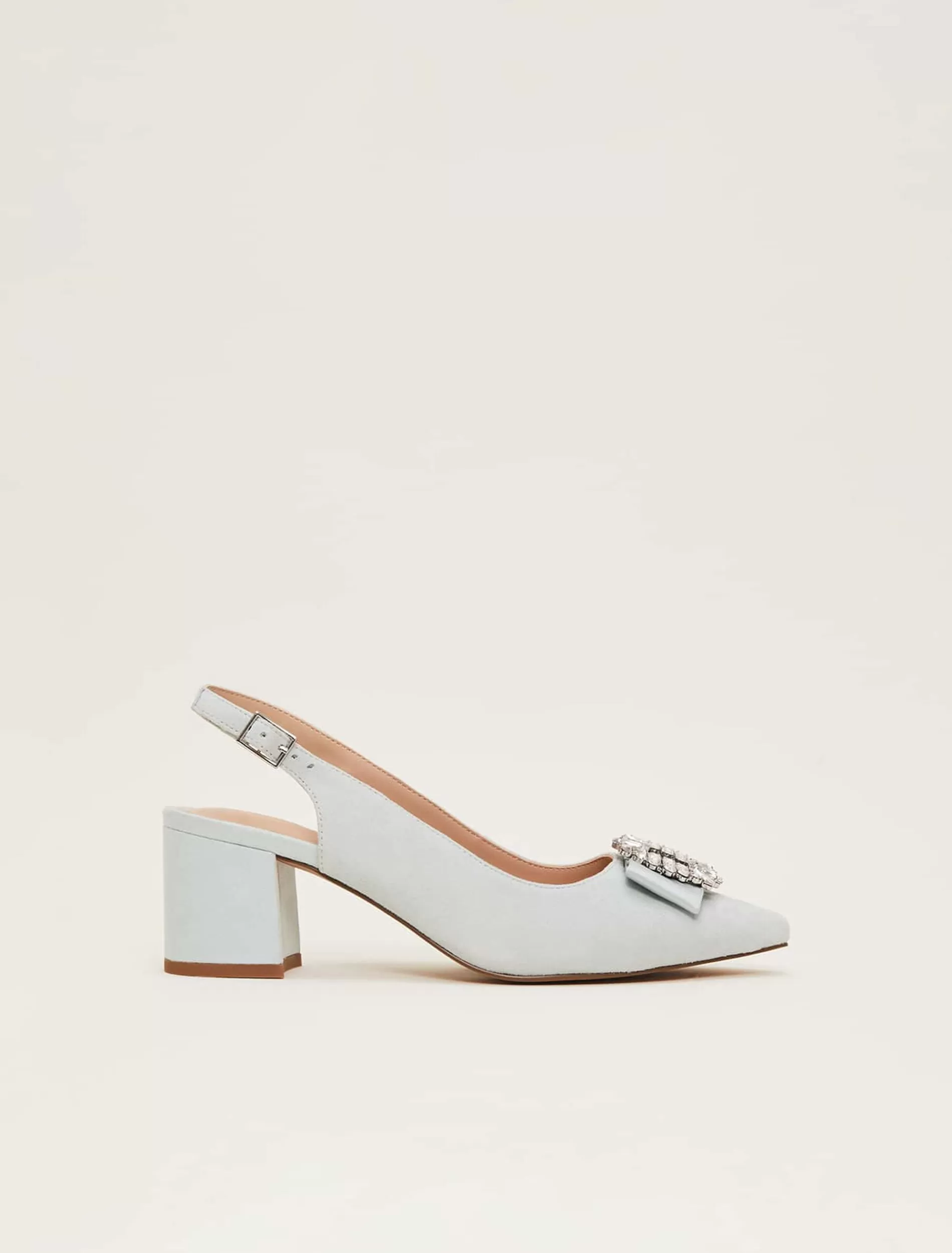 Phase Eight Embellished Block Heel Shoe Eau De Nil Best Sale