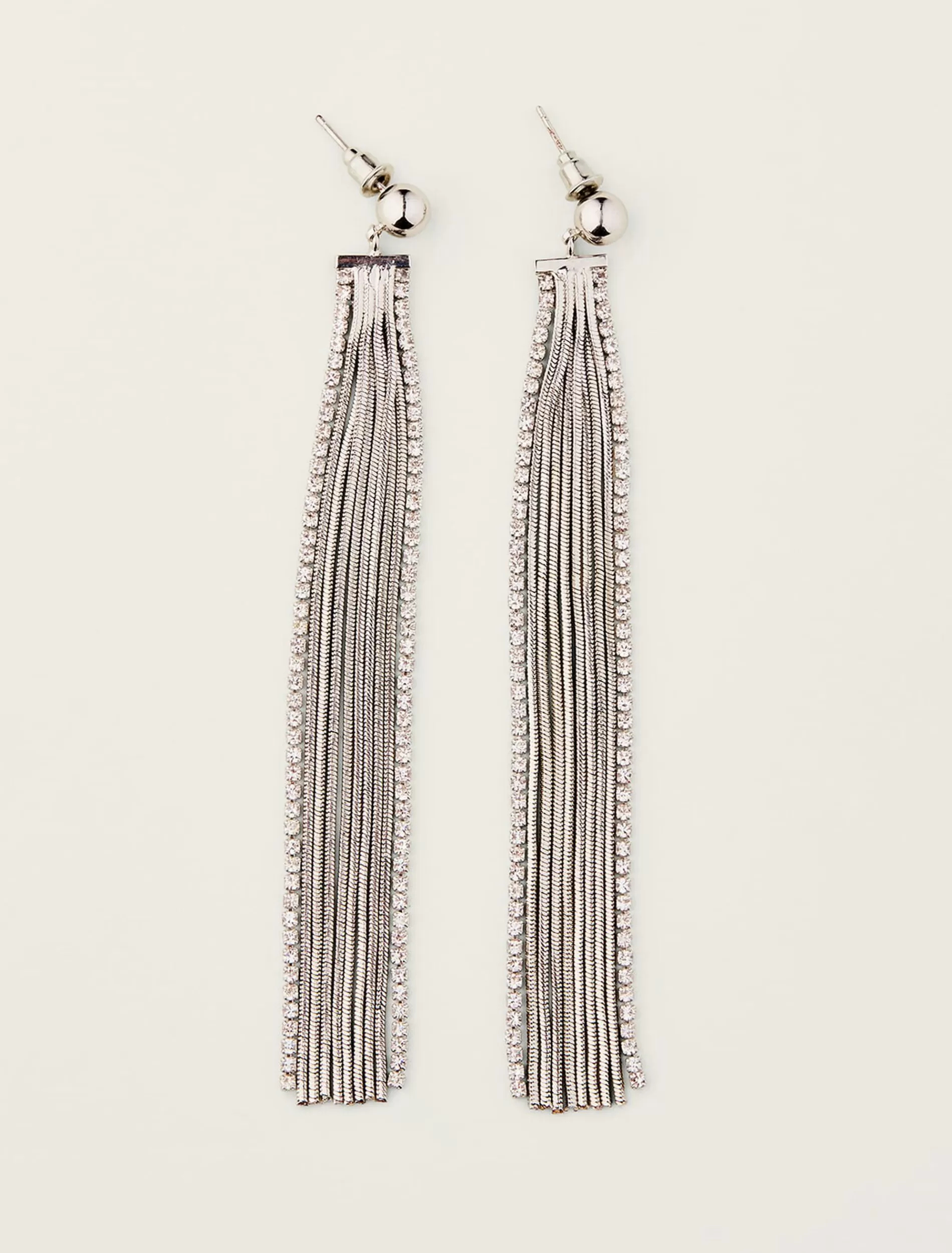Phase Eight Embellished Chain Earrings Silver Discount