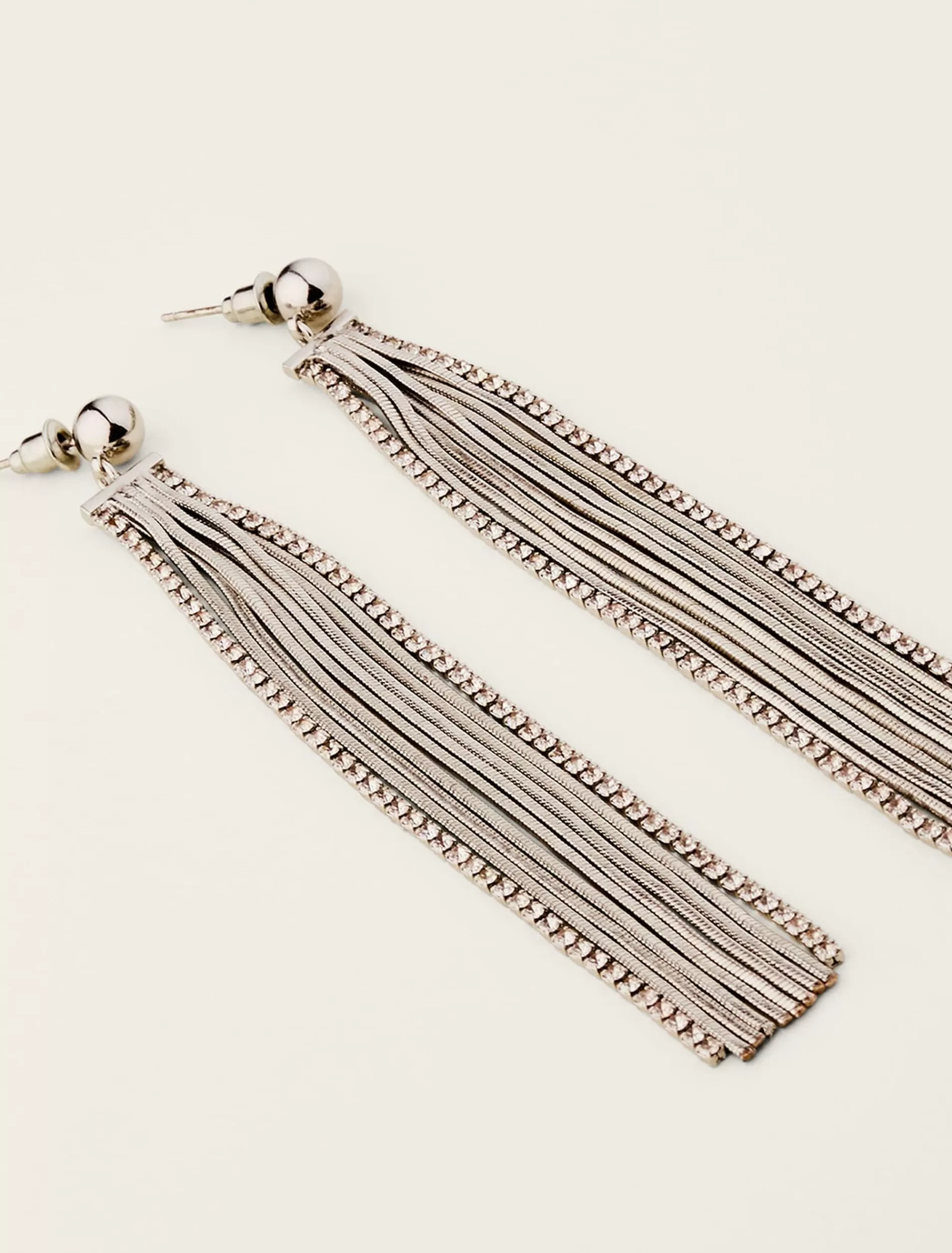 Phase Eight Embellished Chain Earrings Silver Discount