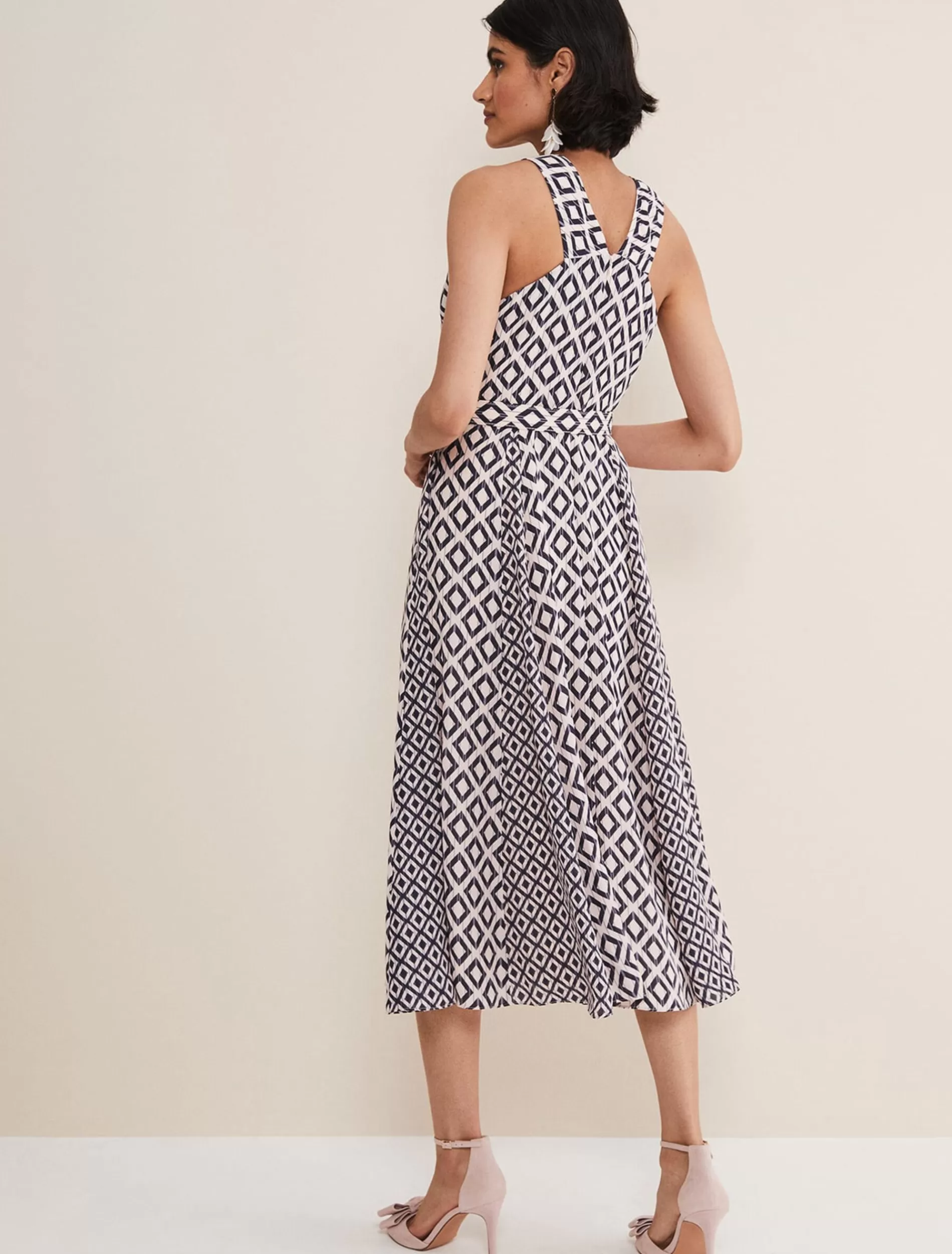 Phase Eight Ember Printed Dress Smoke/Powder Pink Fashion