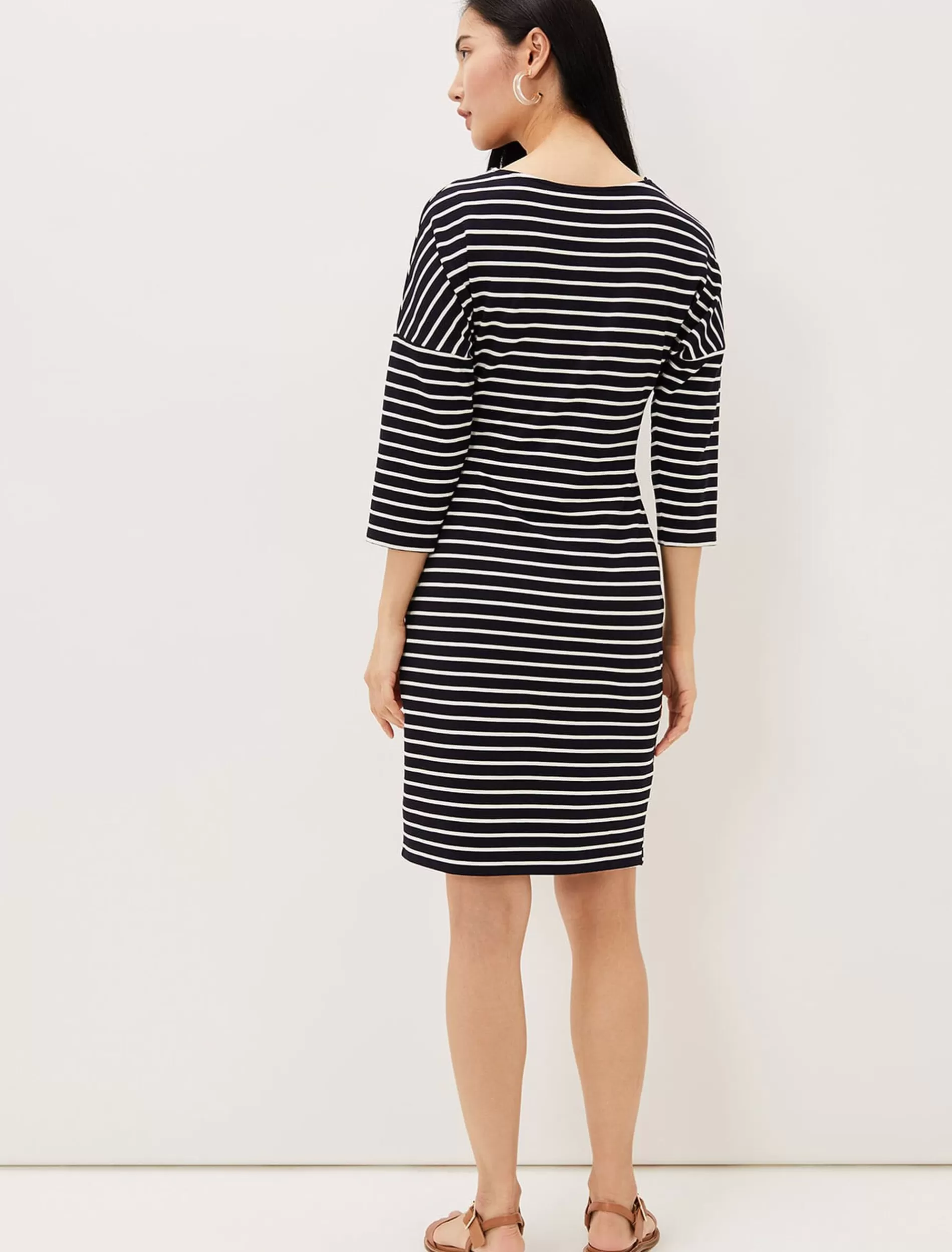 Phase Eight Emerson Stripe Tie Side Dress Navy/Ivory Cheap