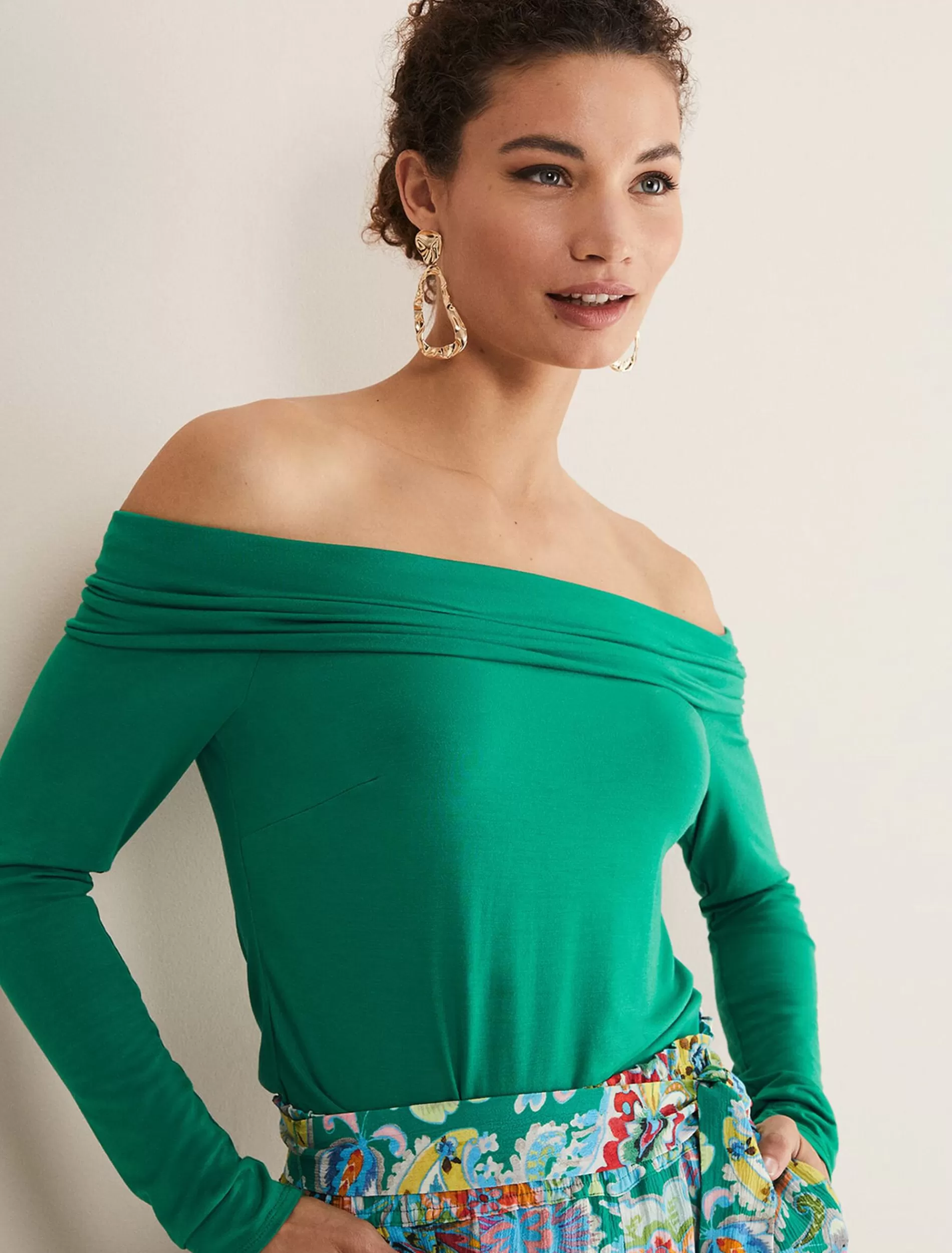 Phase Eight Emili Bardot Top Green Outlet
