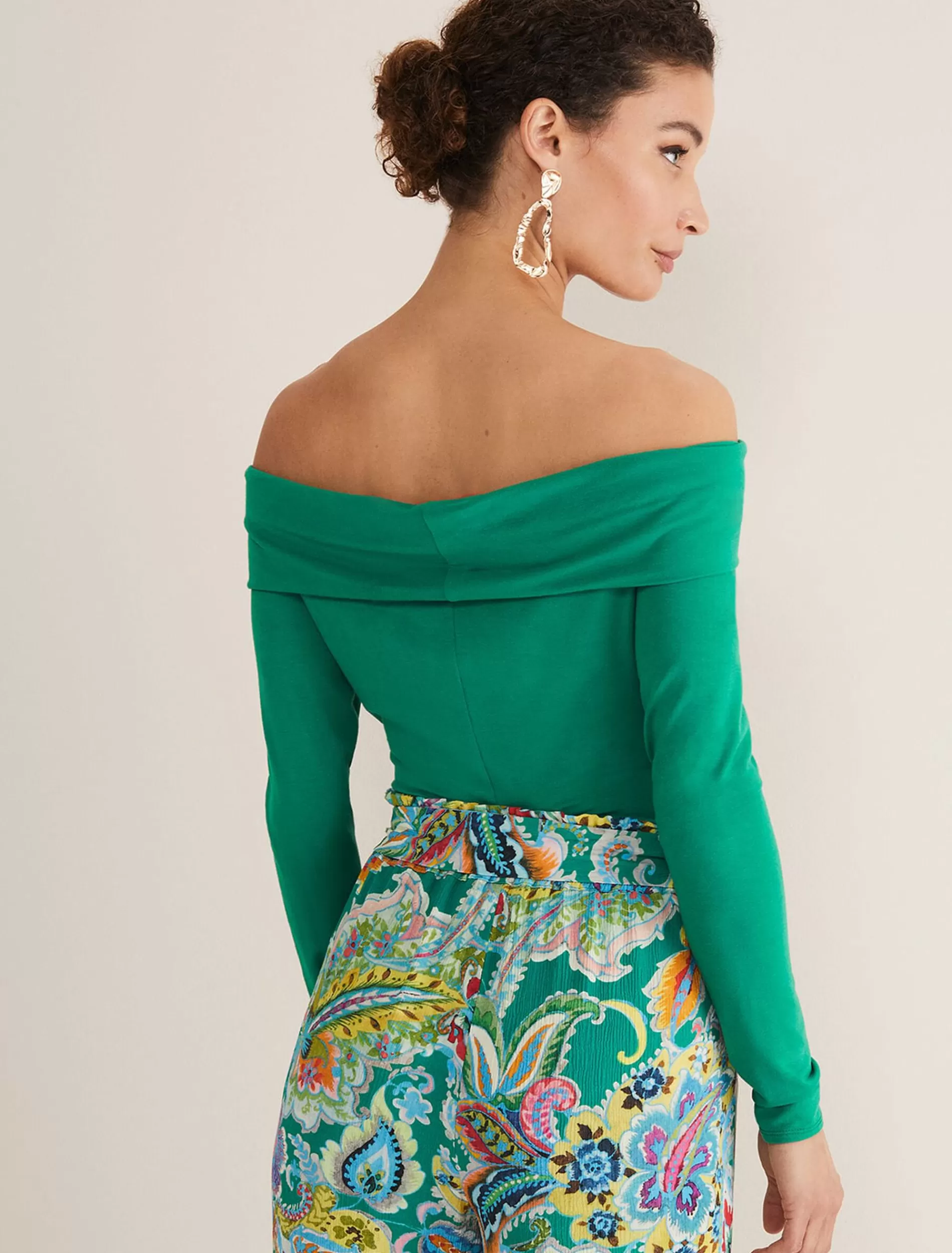 Phase Eight Emili Bardot Top Green Outlet