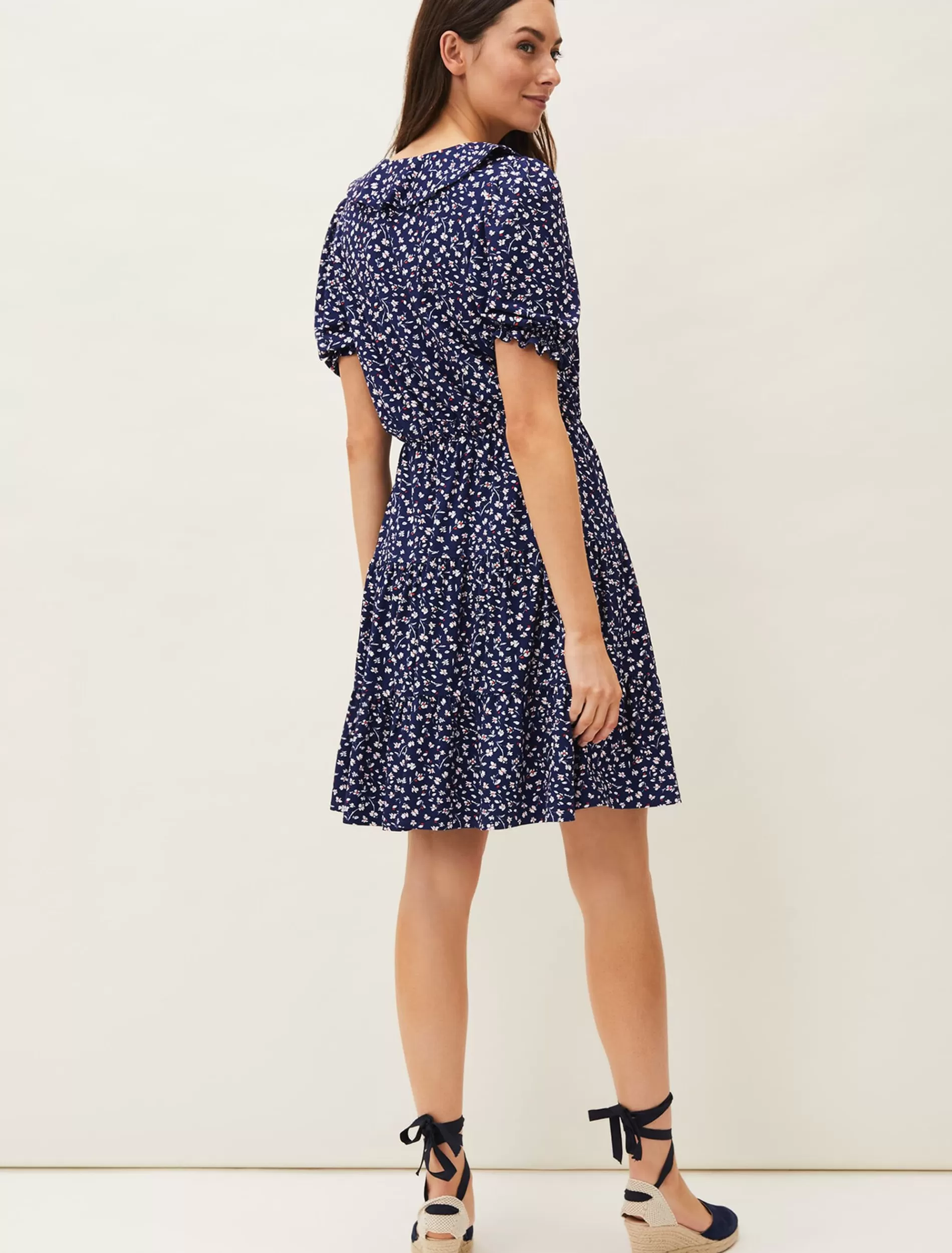 Phase Eight Emily Ditsy Print Dress Navy Flash Sale