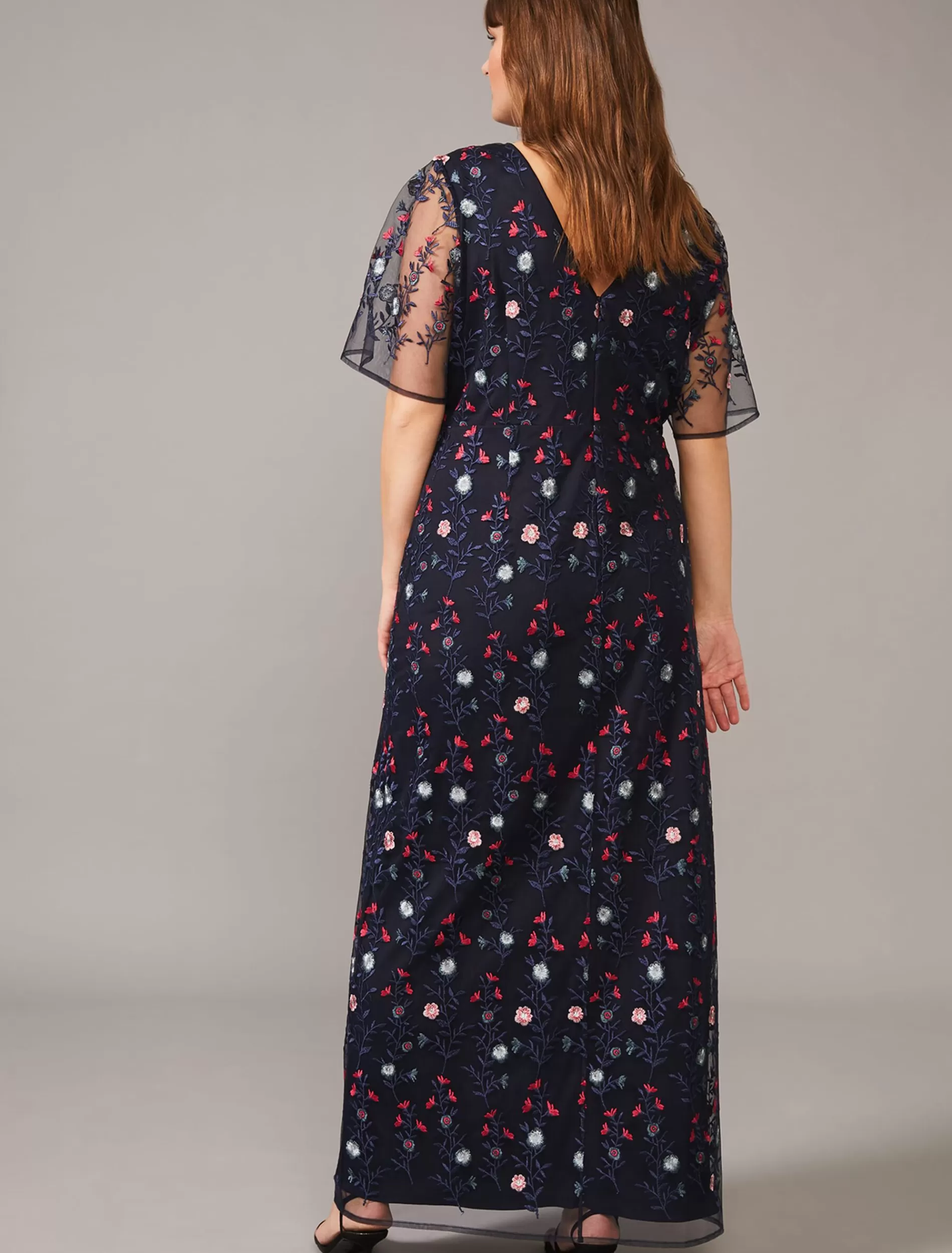 Phase Eight Emily Embroidered Maxi Dress Navy/Multi Sale