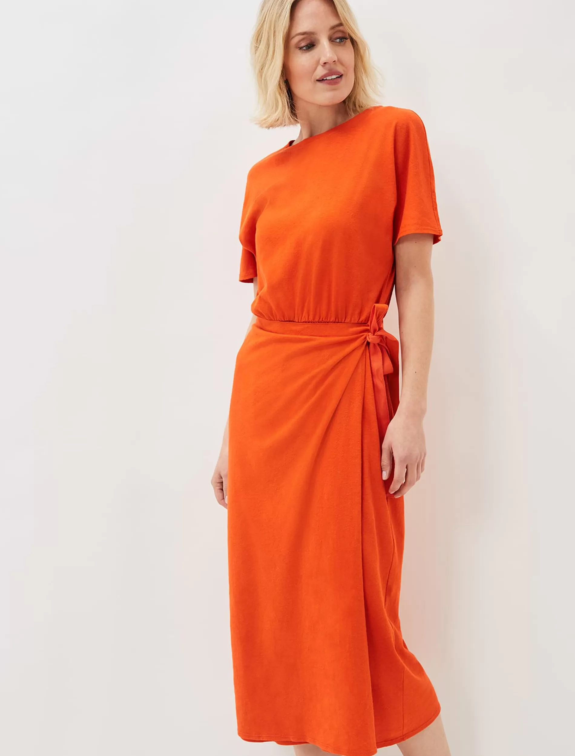 Phase Eight Emmalyn Cotton Midi Dress Tangerine Flash Sale