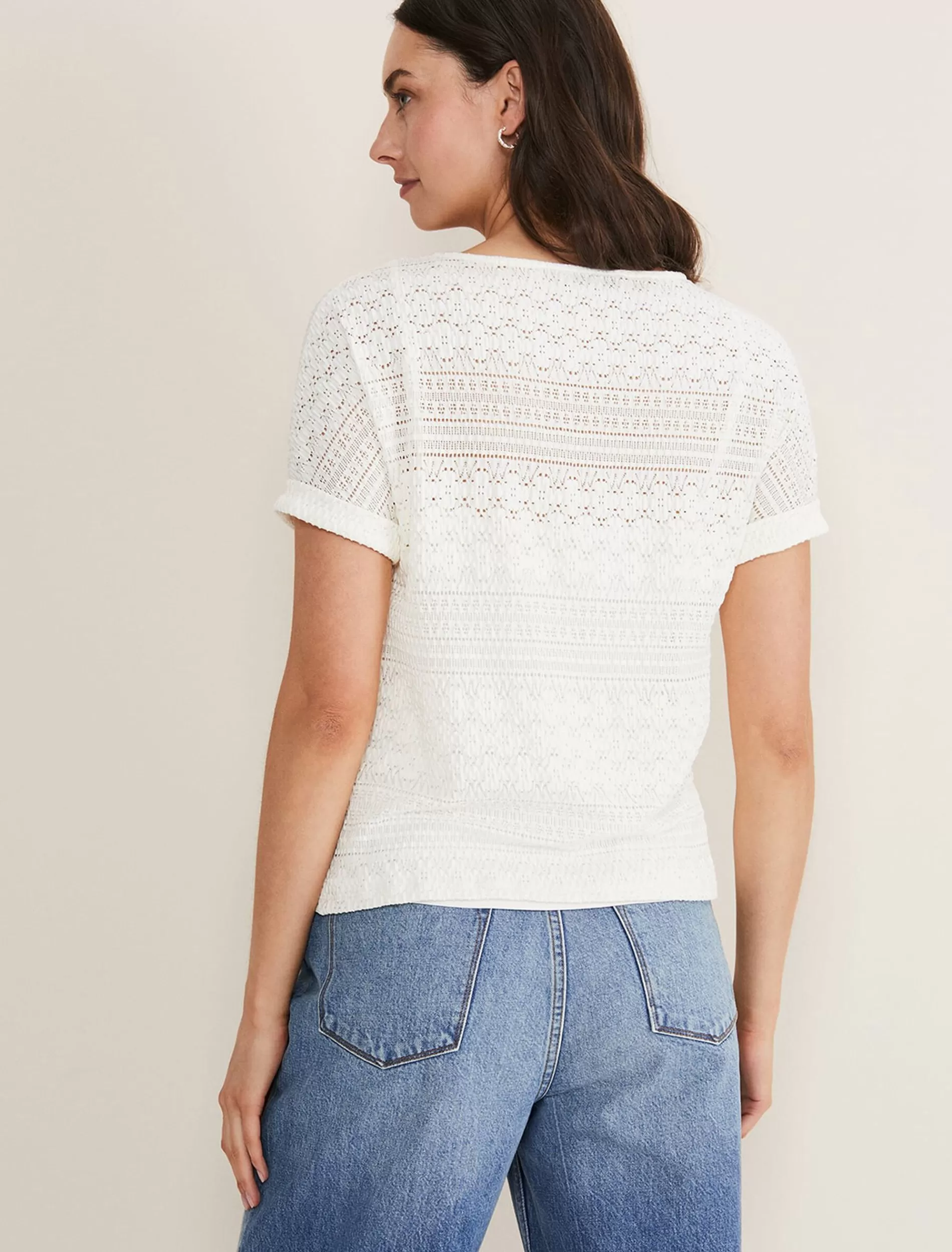 Phase Eight Emmlyn Lace Texturedtop Ivory Shop