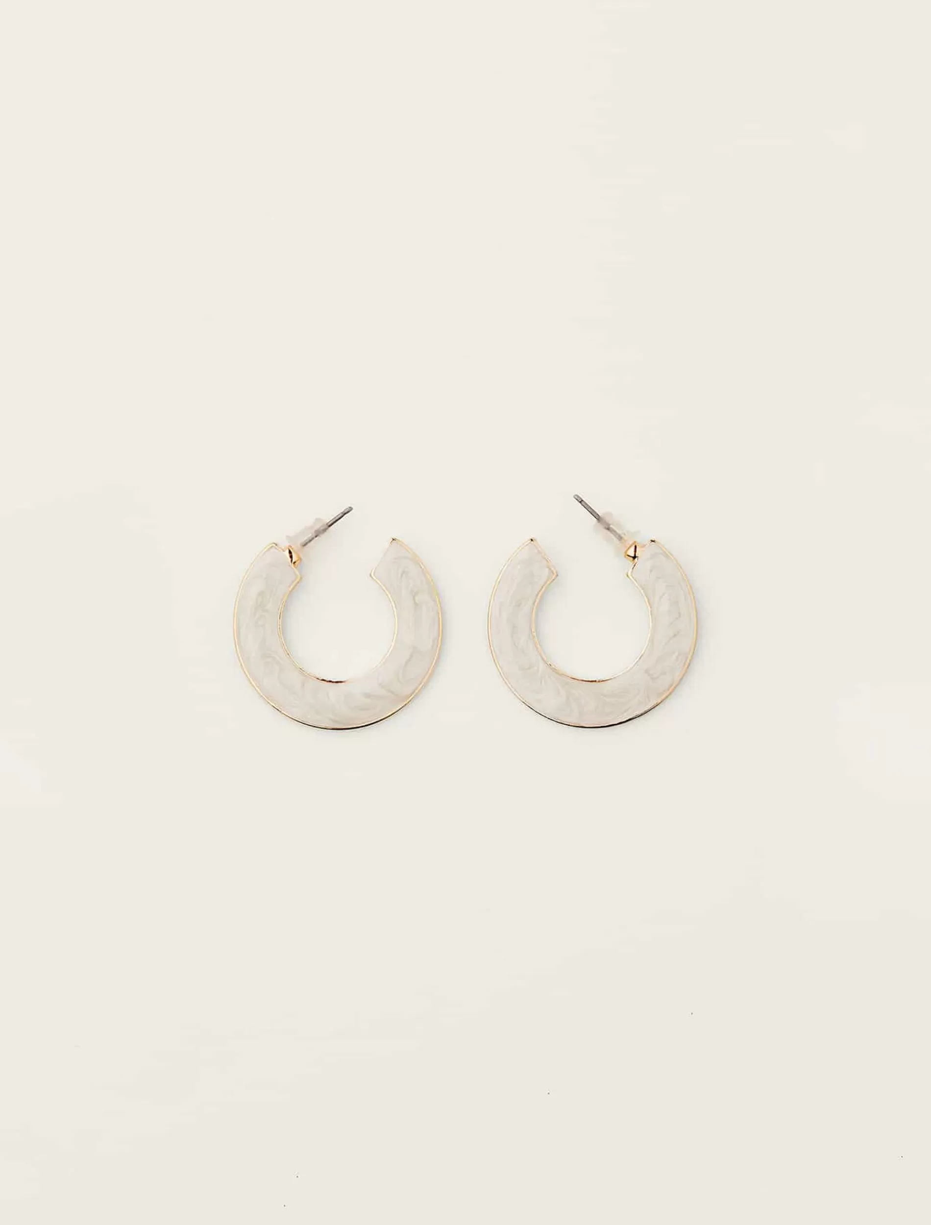 Phase Eight Enamel Hoop Earrings Cream Store
