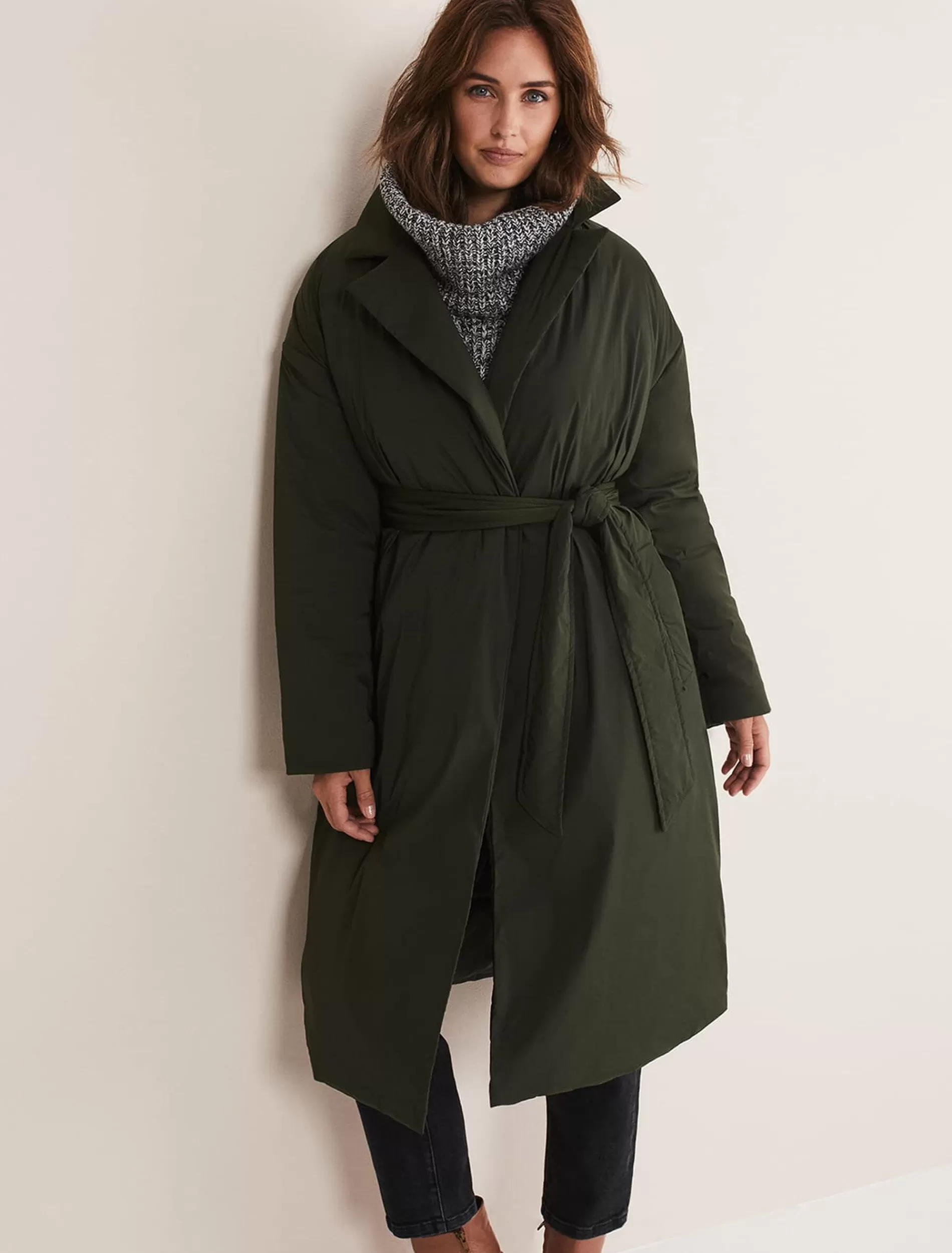 Phase Eight Erin Long Puffer Coat Bottle Green Cheap