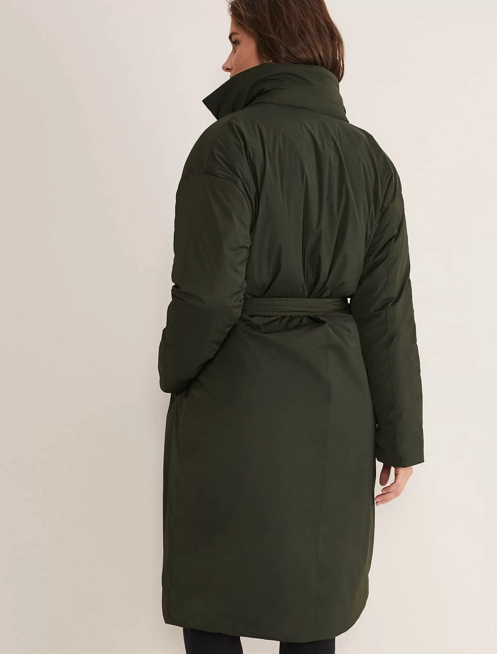 Phase Eight Erin Long Puffer Coat Bottle Green Cheap