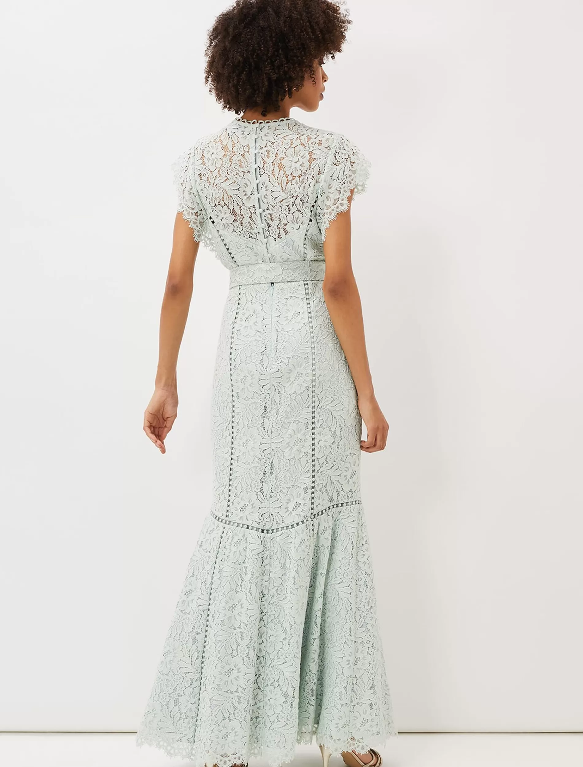 Phase Eight Esmerelda Lace Belted Fishtail Dress Mint Clearance
