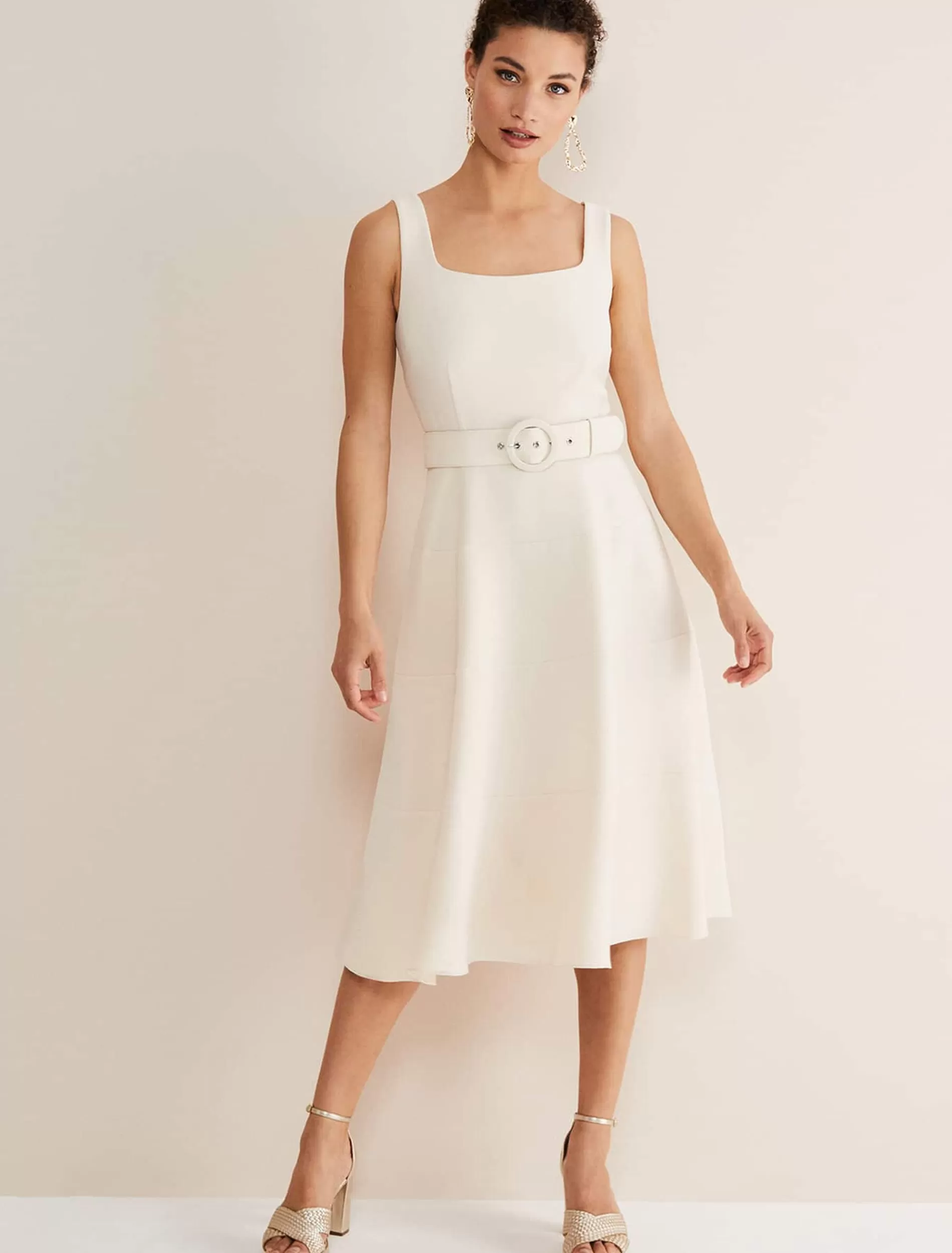 Phase Eight Ethel Fit And Flare Dress Cream Best
