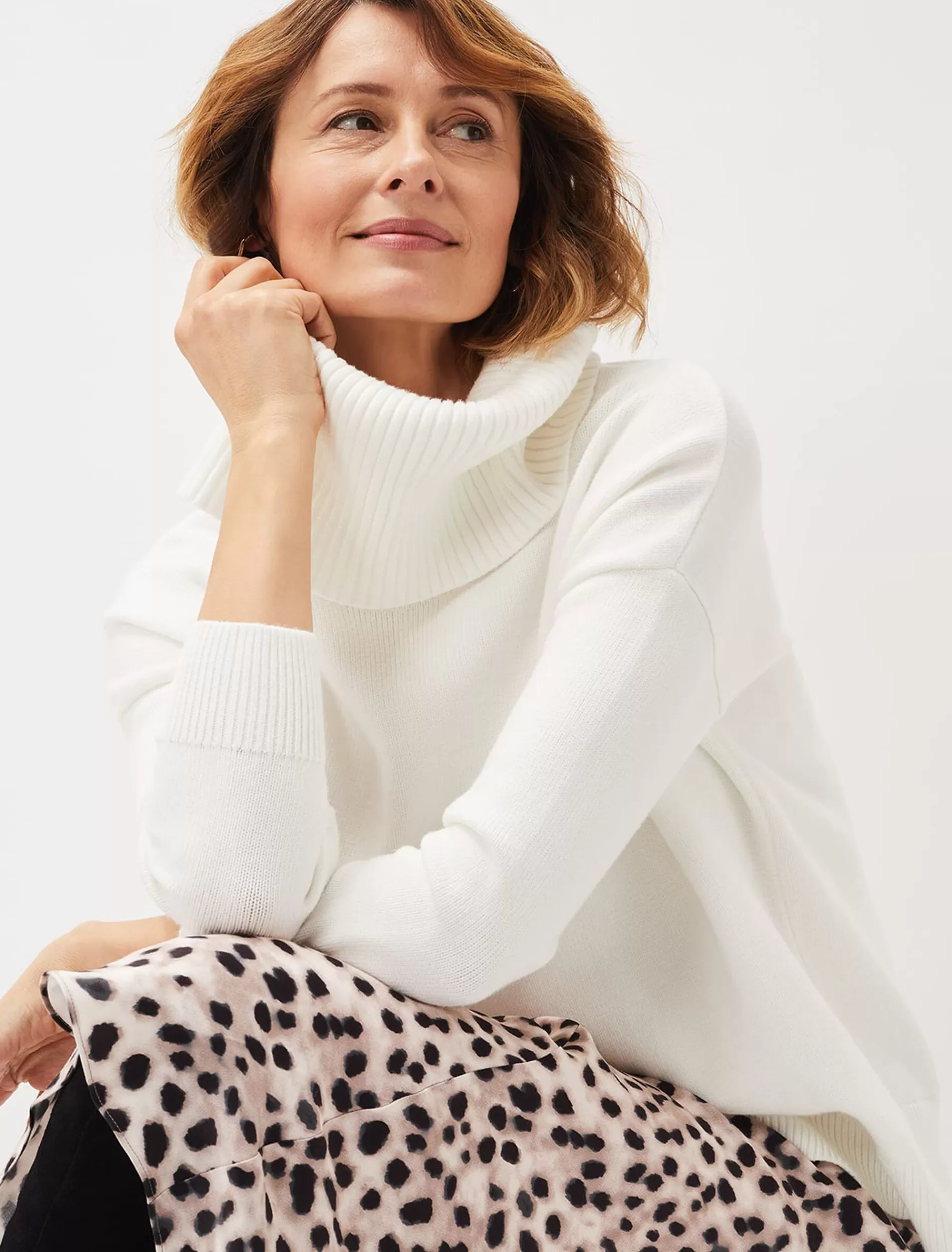 Phase Eight Etty Chunky Knit Jumper Winter White Sale