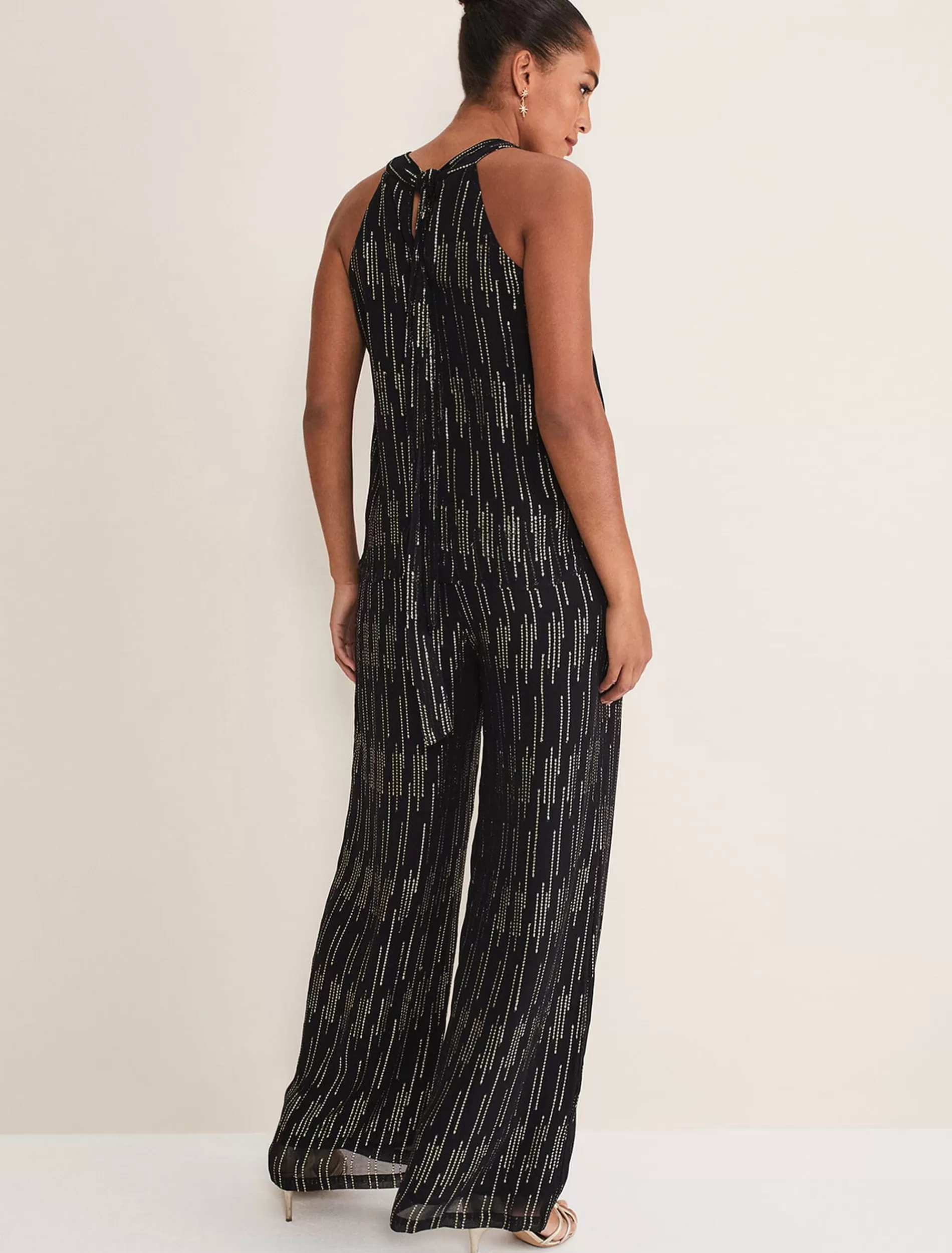 Phase Eight Eula Lurex Trouser Co-Ord Black/Gold Best Sale
