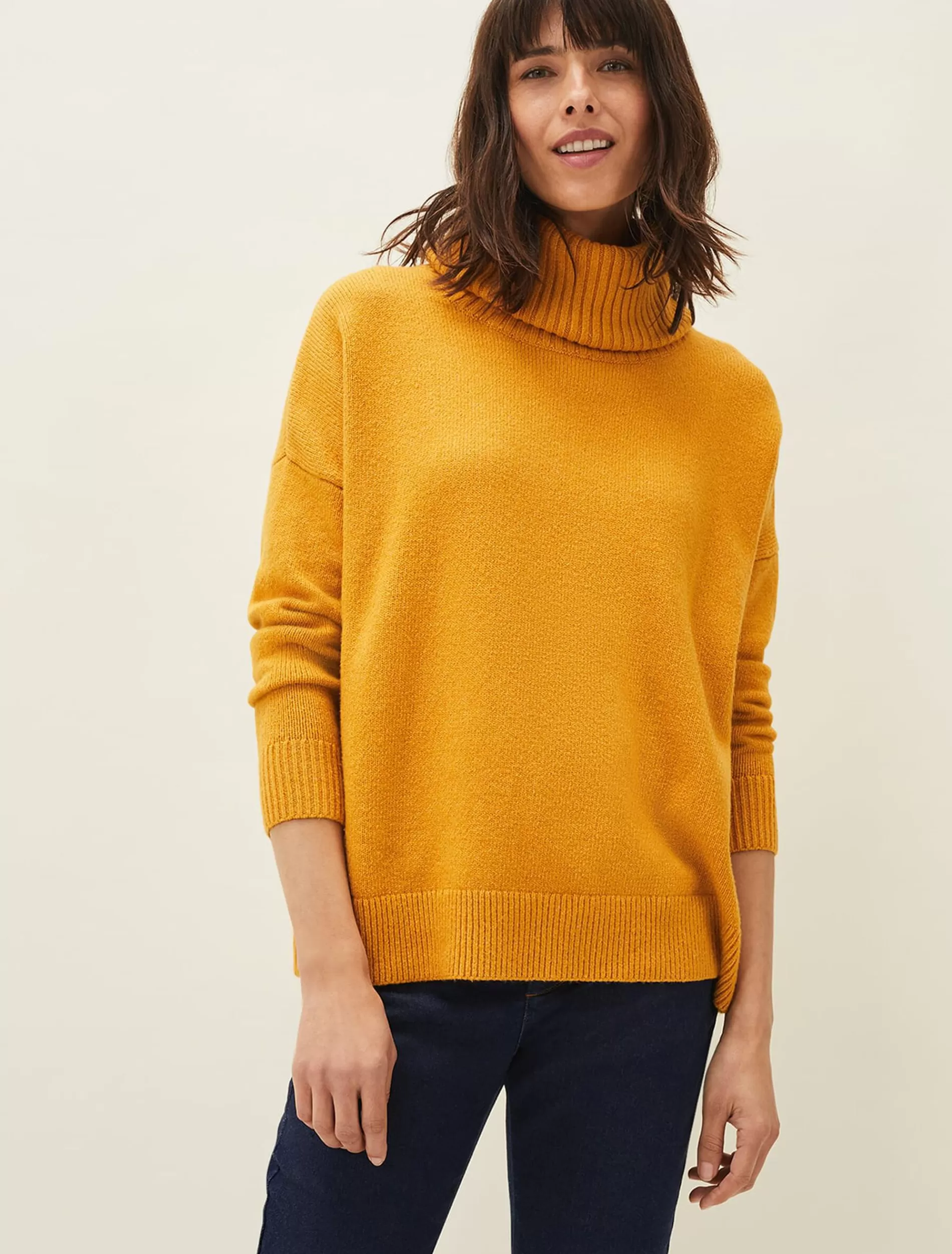 Phase Eight Eva Roll Neck Jumper Ochre Clearance